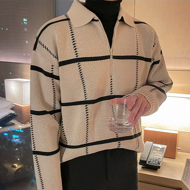 カジュアルルーズジップニット Ot4530