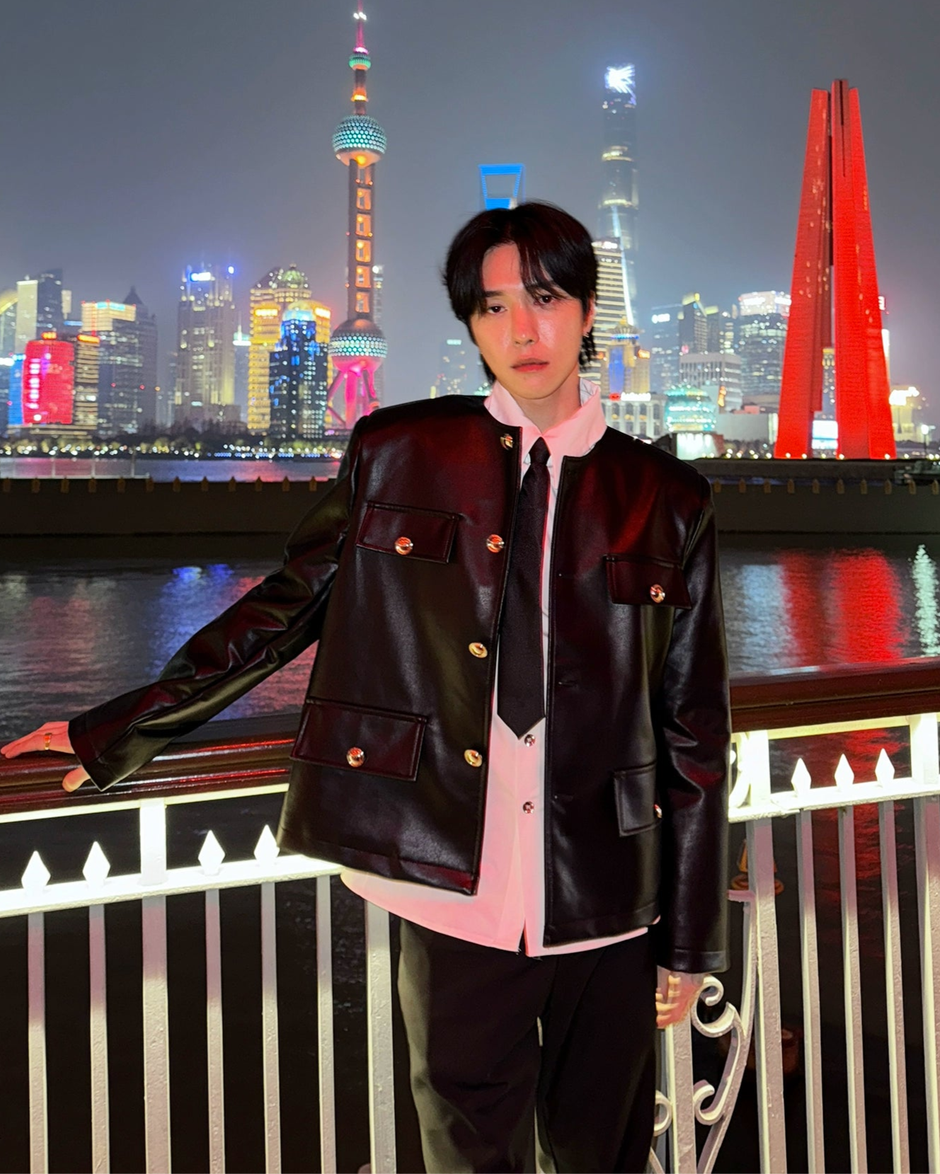 ノーカラーレザージャケット Ot30007