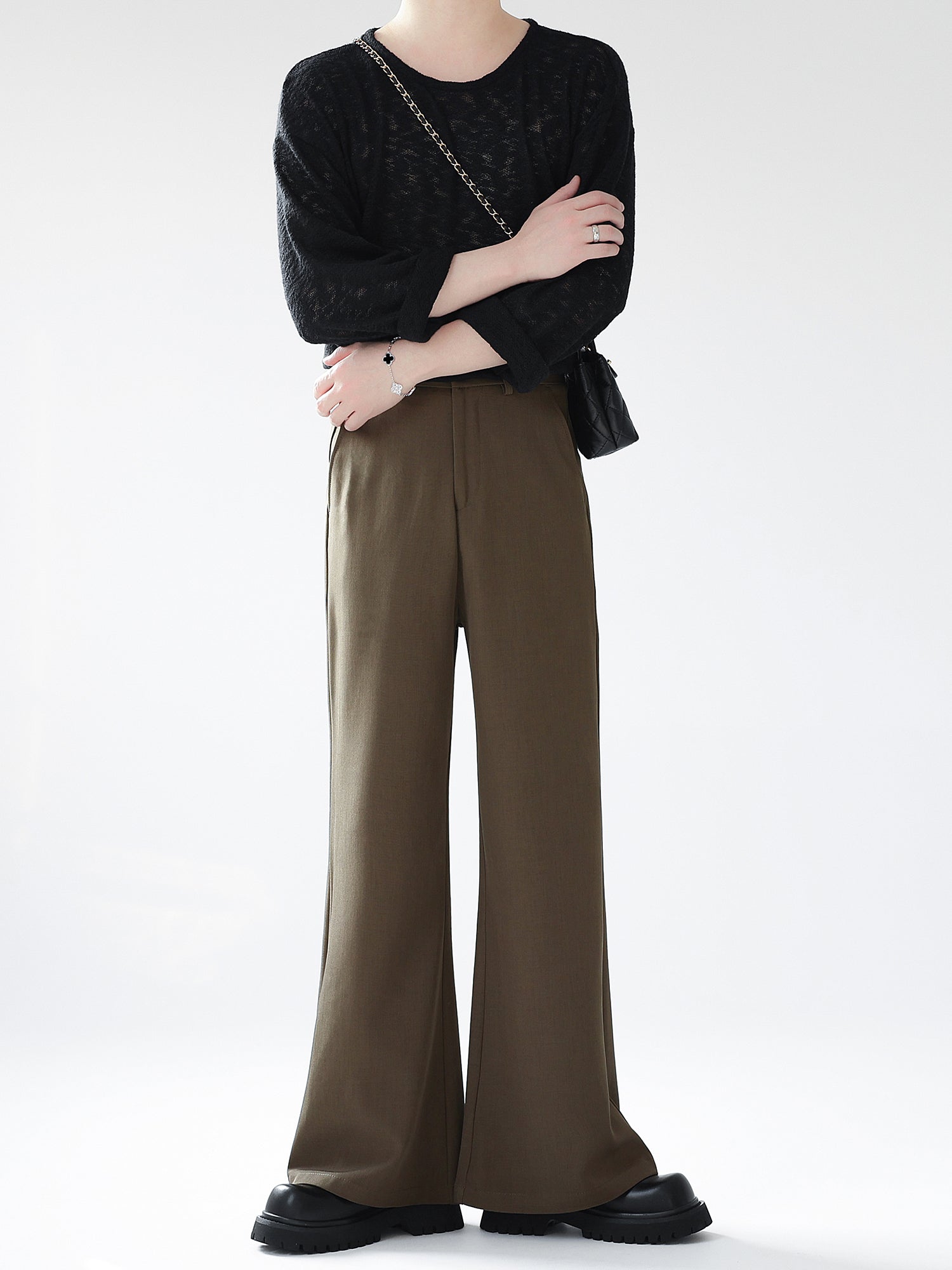 シンプルワイドレッグスラックス Ot11704