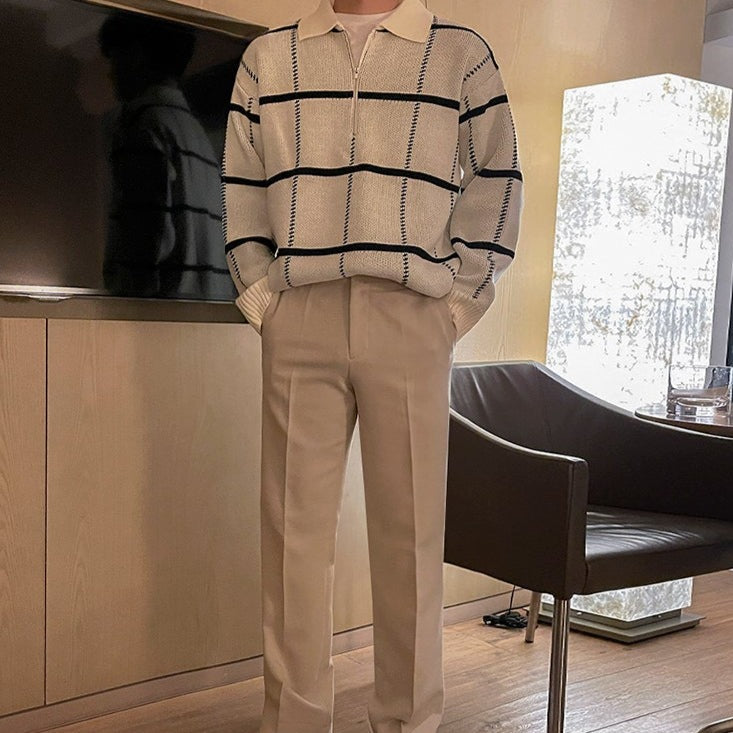 カジュアルルーズジップニット Ot4530