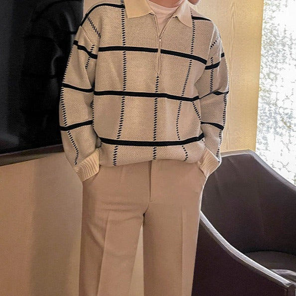 カジュアルルーズジップニット Ot4530