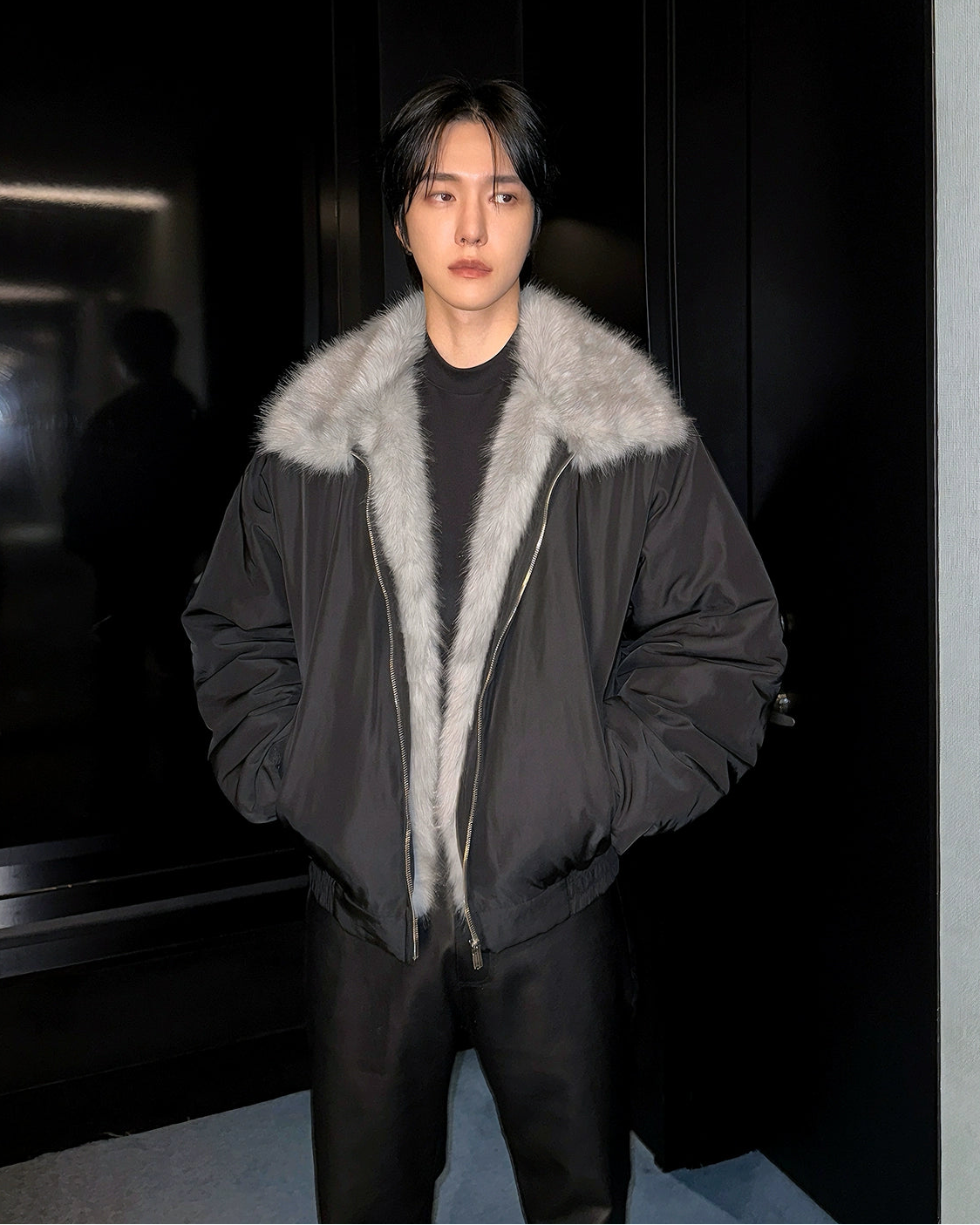 ホワイトファーダウンジャケット Ot30041