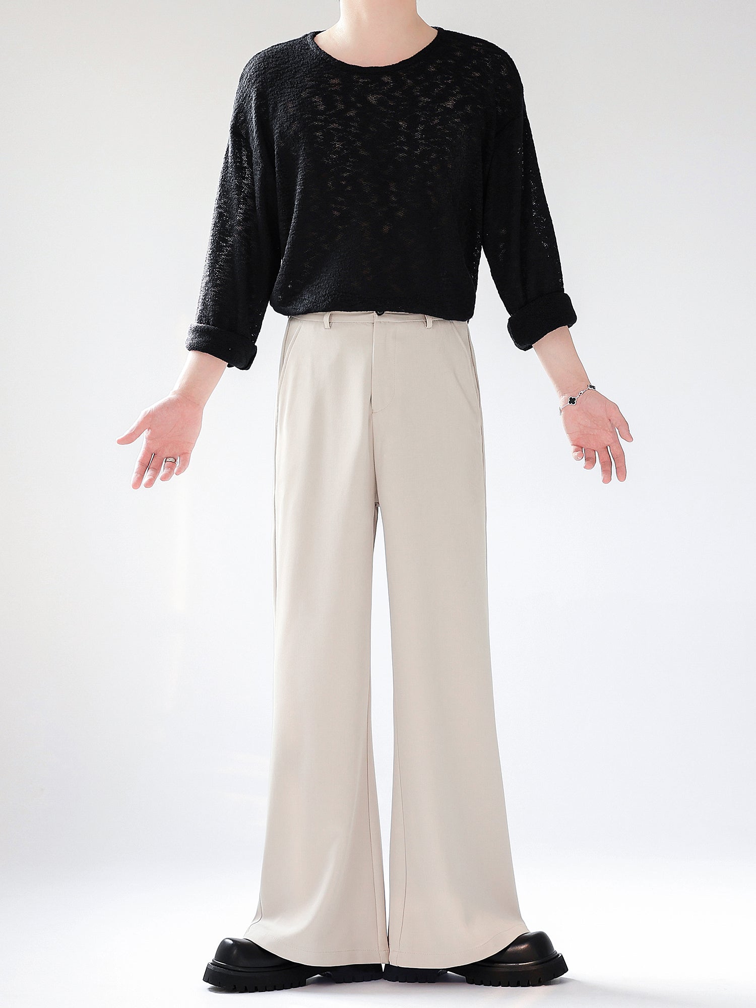 シンプルワイドレッグスラックス Ot11704