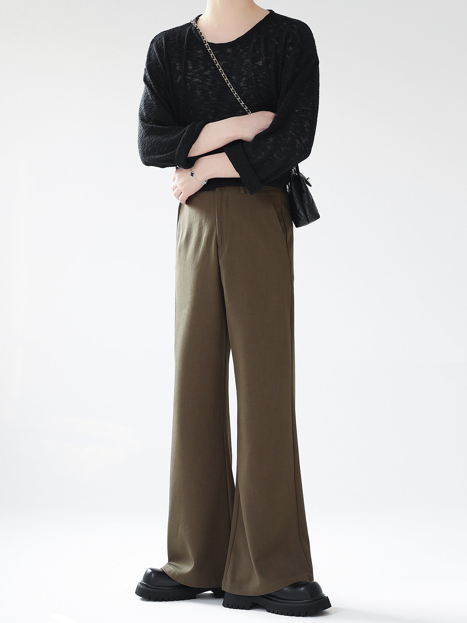 シンプルワイドレッグスラックス Ot11704