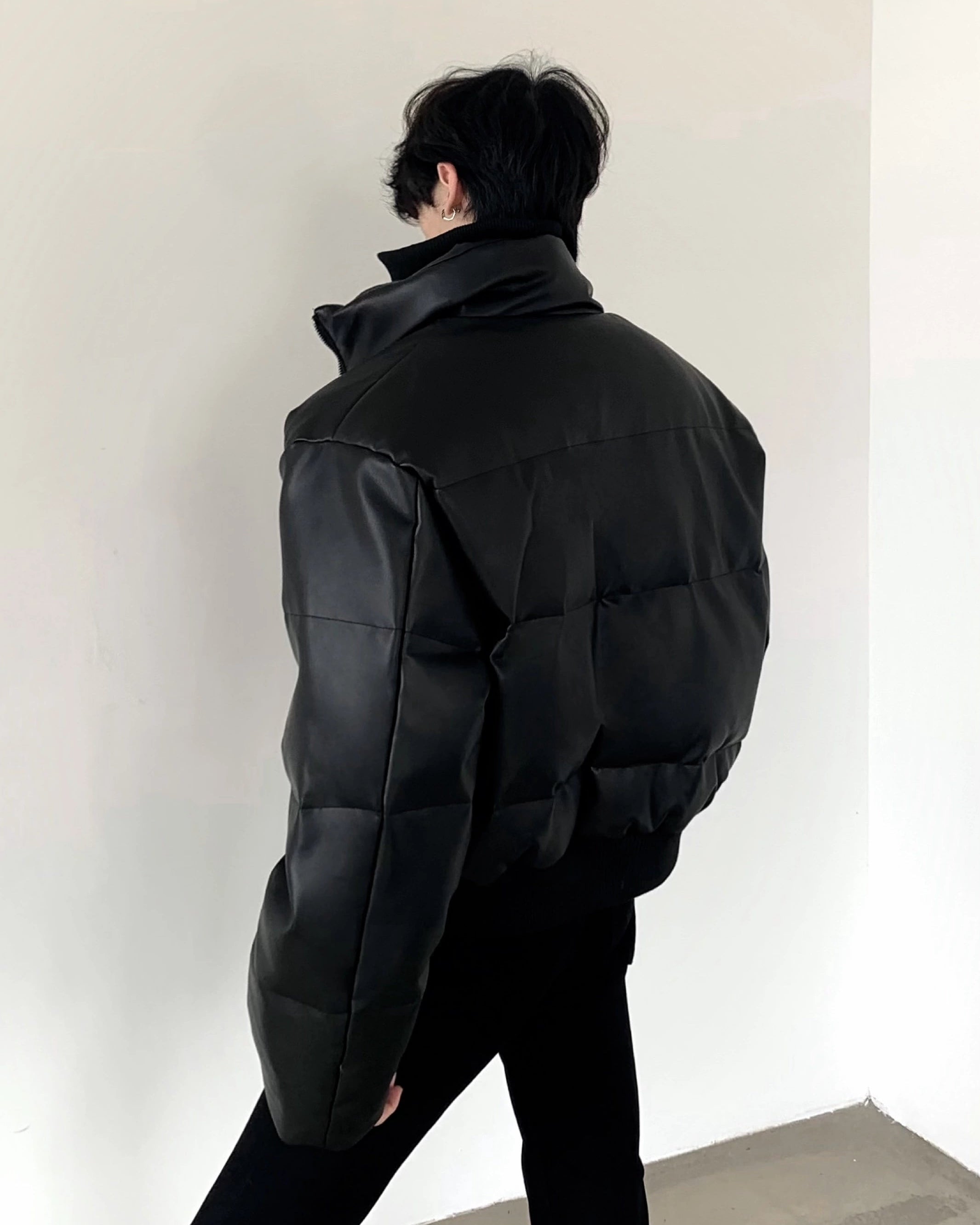 レザースタンドダウンジャケット Ot30039