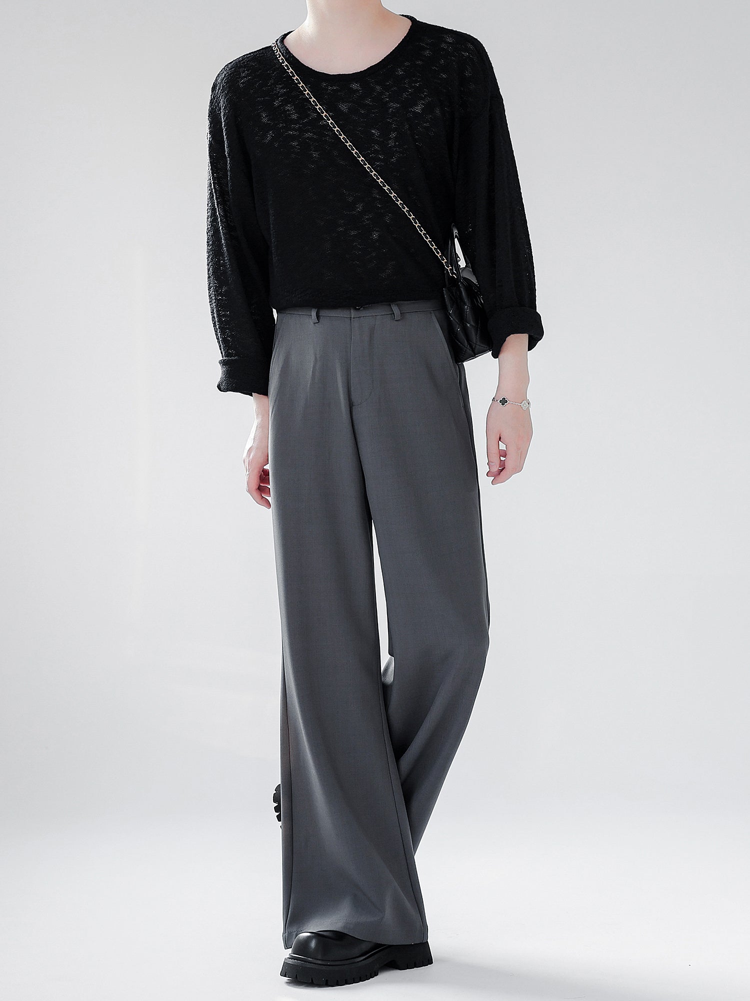 シンプルワイドレッグスラックス Ot11704