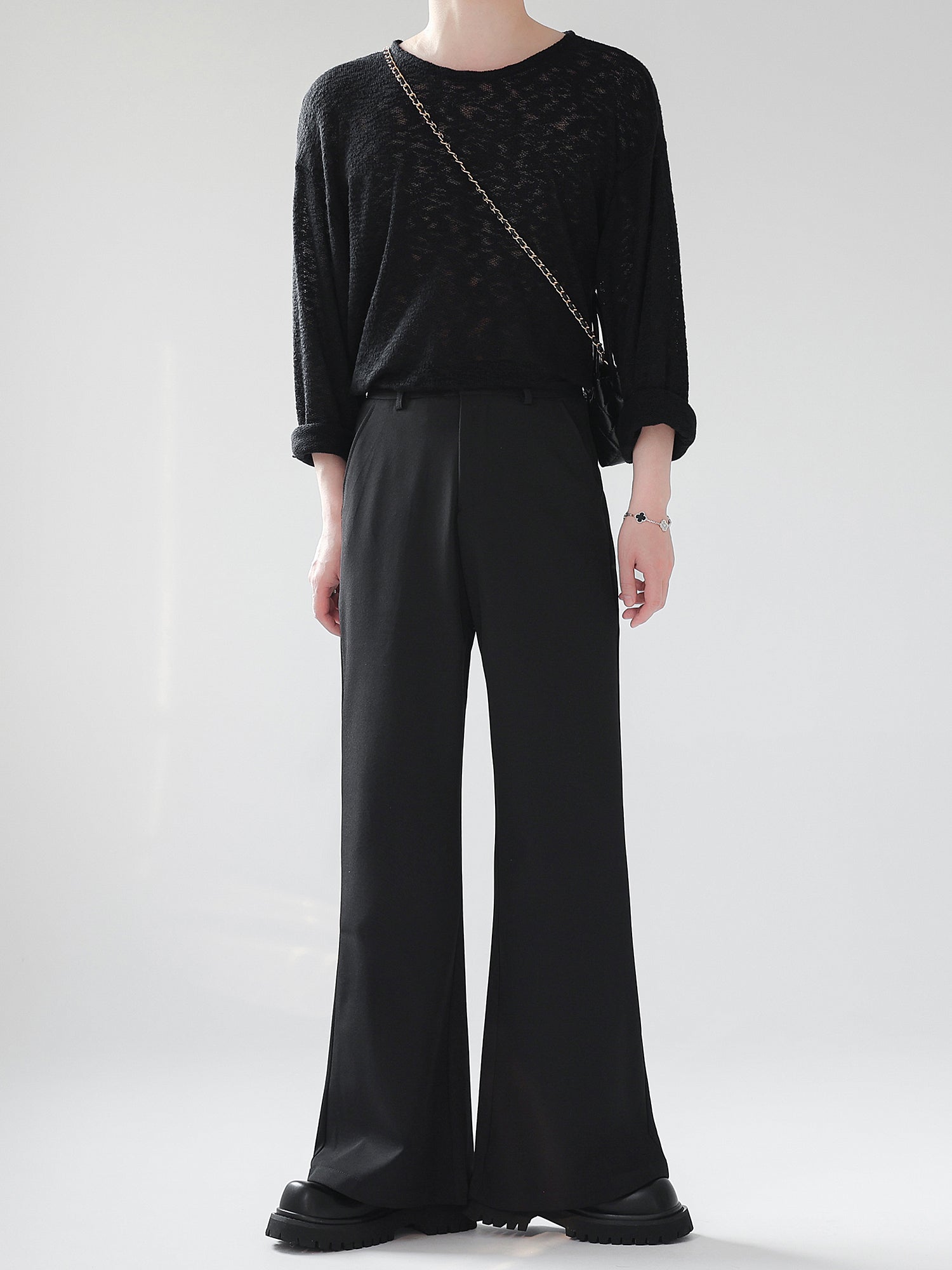 シンプルワイドレッグスラックス Ot11704