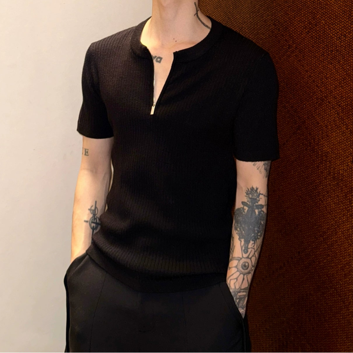 ハーフジップニットシャツ Ot20046 ハーフジップニットシャツ Ot20046