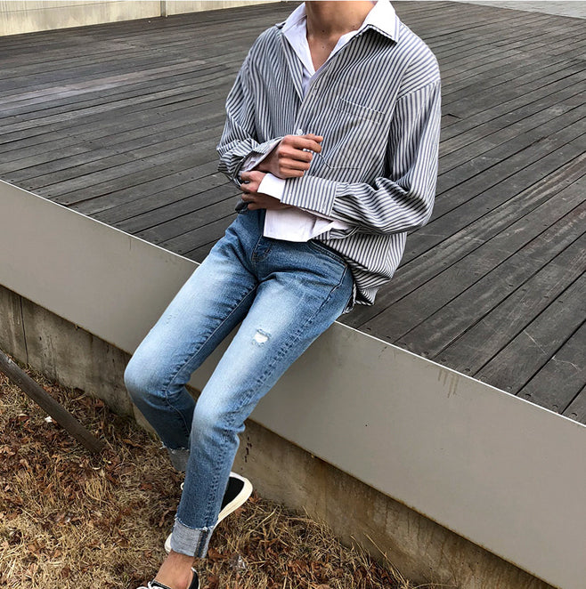 ドッキングストライプシャツ Ot5261