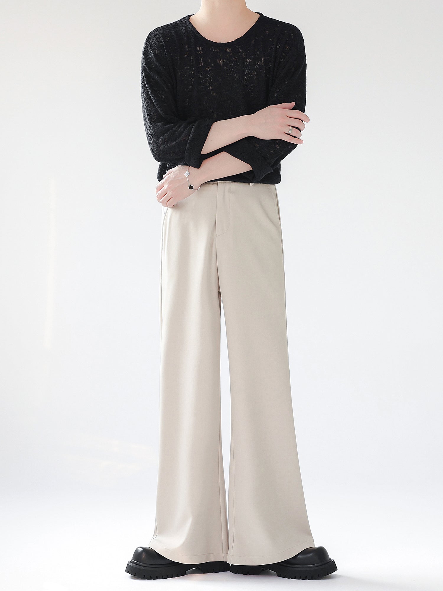 シンプルワイドレッグスラックス Ot11704