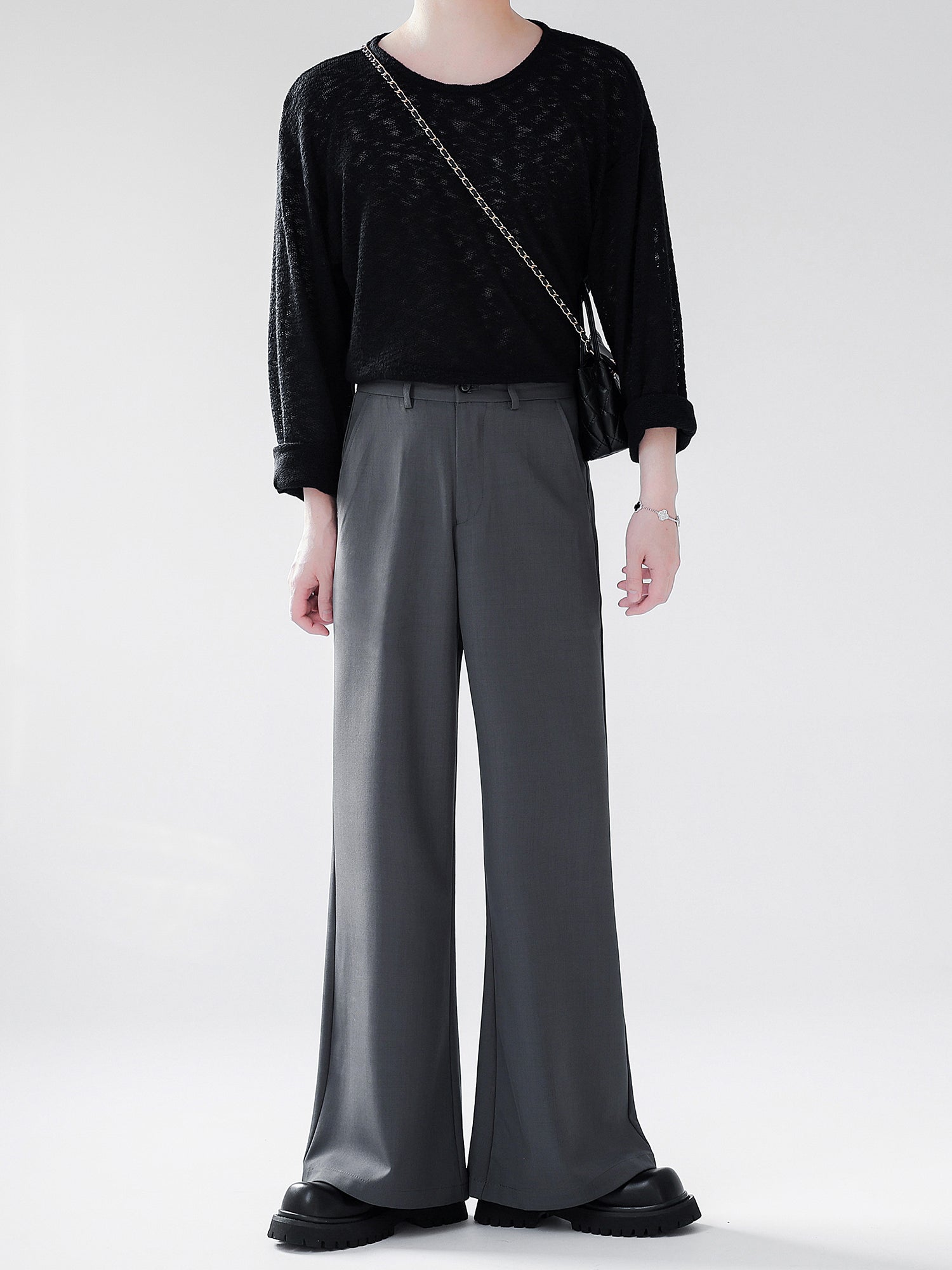 シンプルワイドレッグスラックス Ot11704