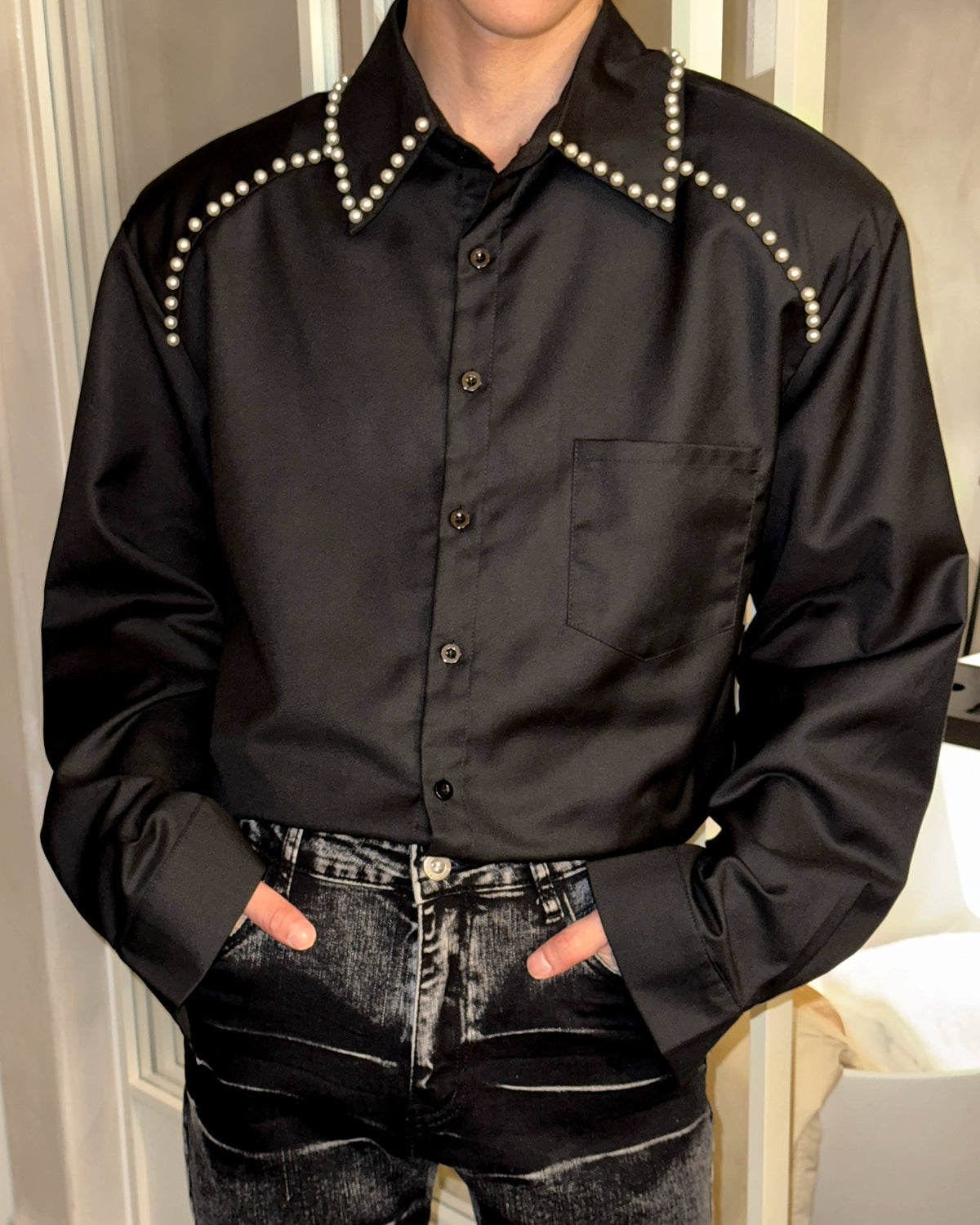 パールショルダーシャツ Ot20115