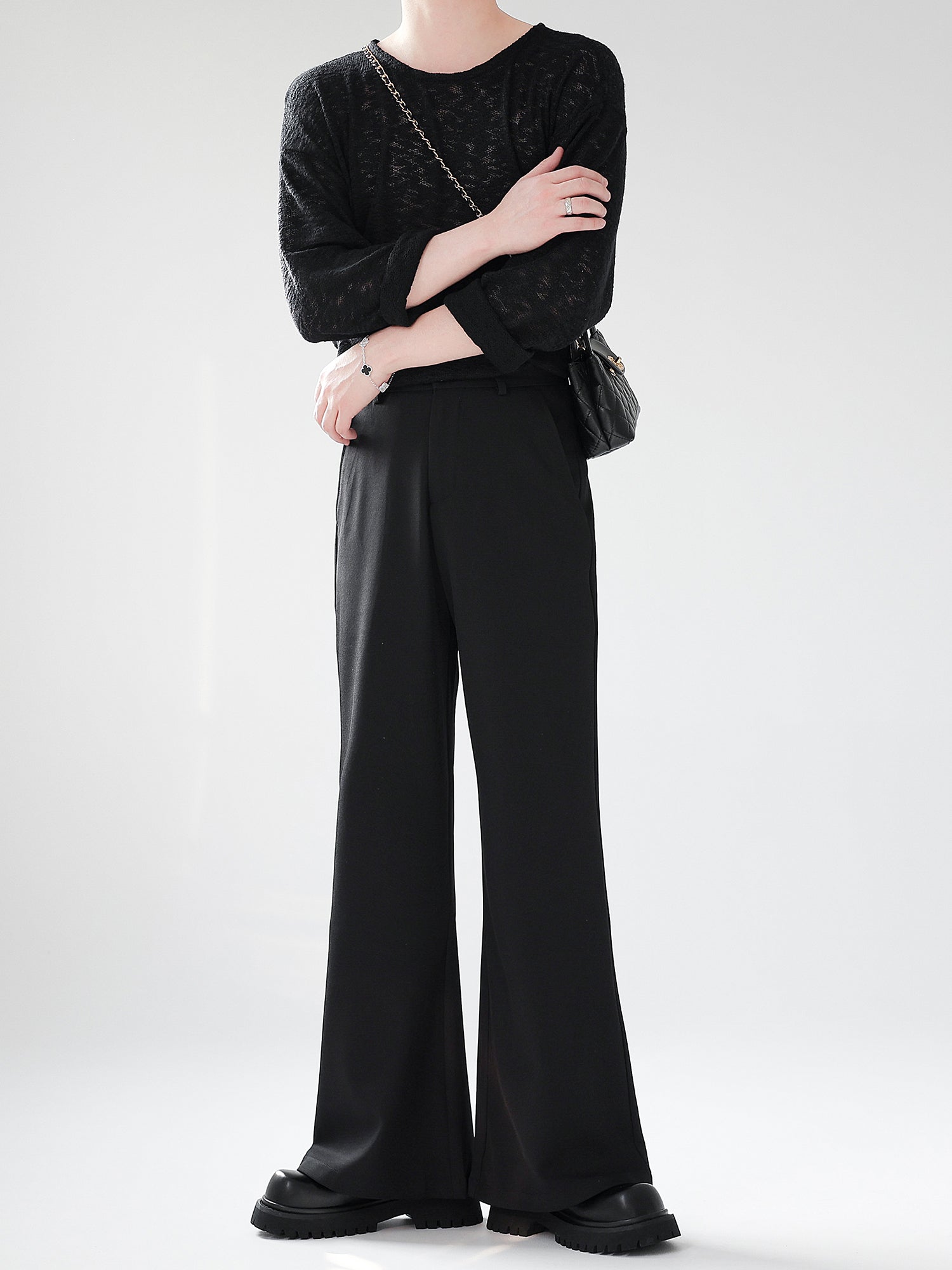 シンプルワイドレッグスラックス Ot11704