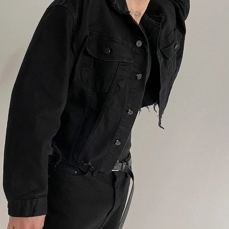 クロップドカットオフデニムジャケット Ot4665