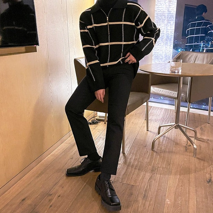 カジュアルルーズジップニット Ot4530