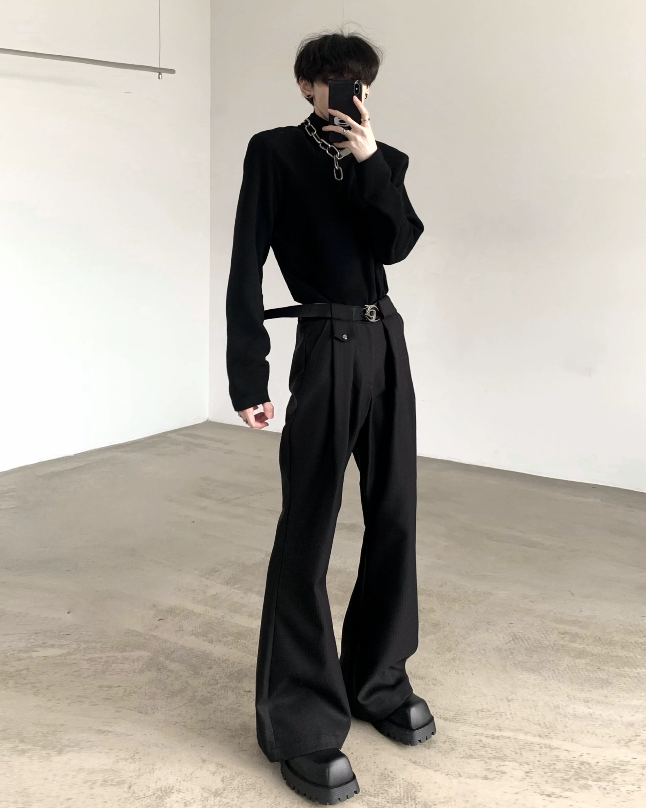 ワンポイントタートルニットトップス Ot20126