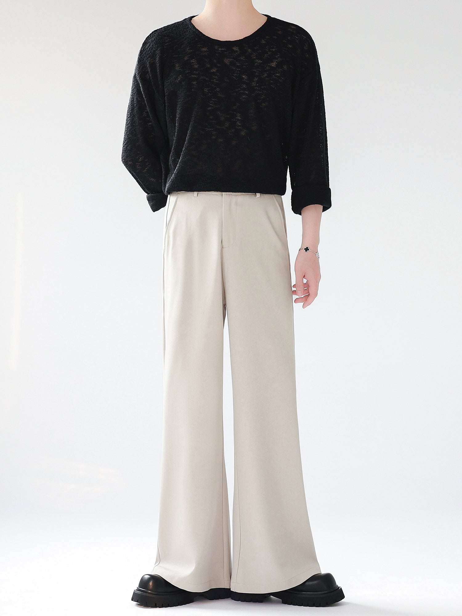 シンプルワイドレッグスラックス Ot11704