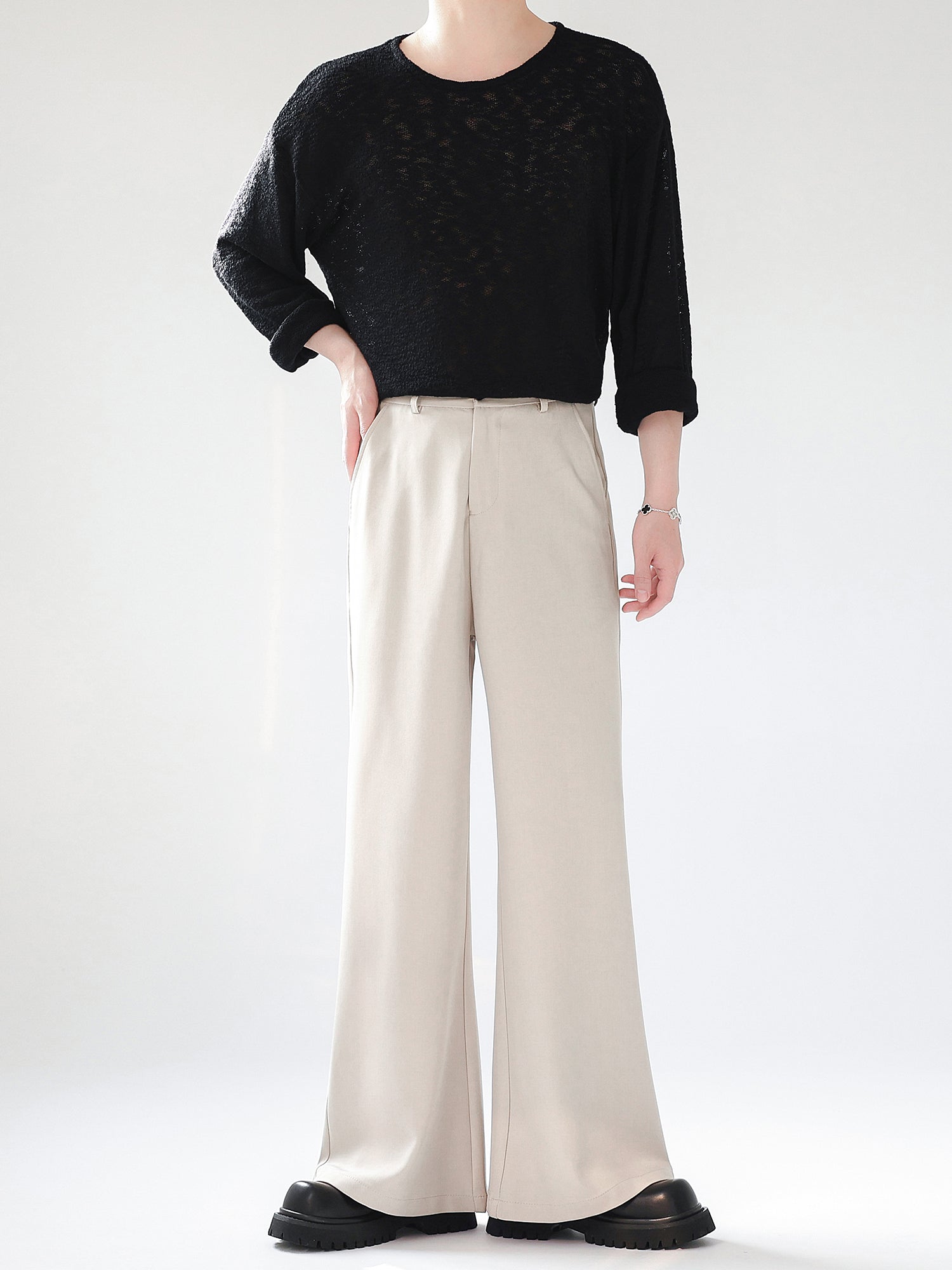 シンプルワイドレッグスラックス Ot11704