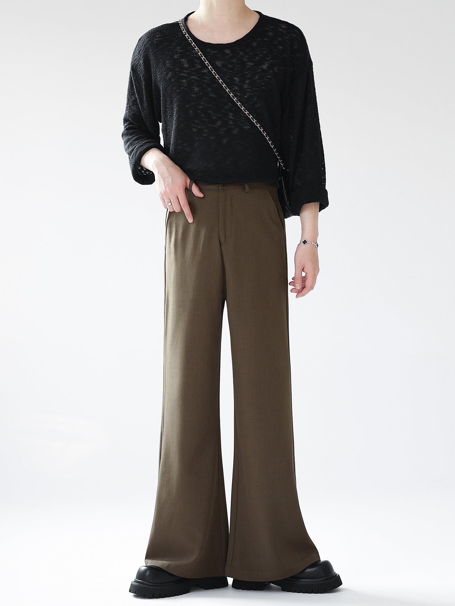 シンプルワイドレッグスラックス Ot11704