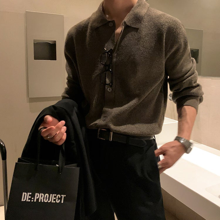 コリアンシンプルニットポロシャツ Ot4840