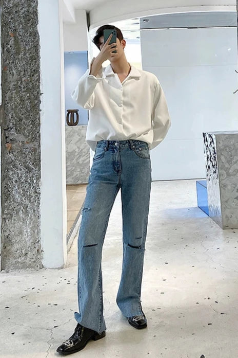 ダメージスリットブルーデニム Ot4806