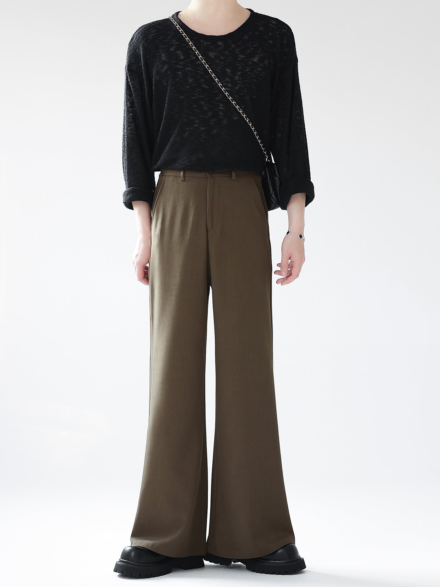 シンプルワイドレッグスラックス Ot11704