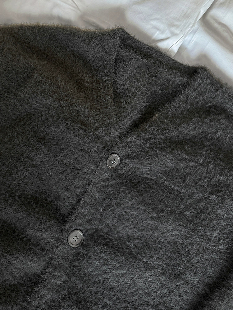 Vネックモヘアボタンカーディガン Ot20123