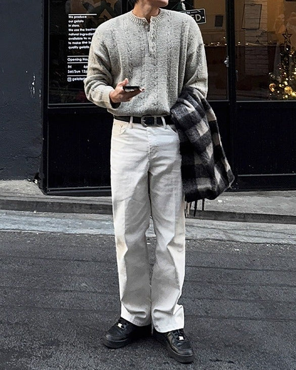 カジュアルヘンリーニットシャツ Ot20119