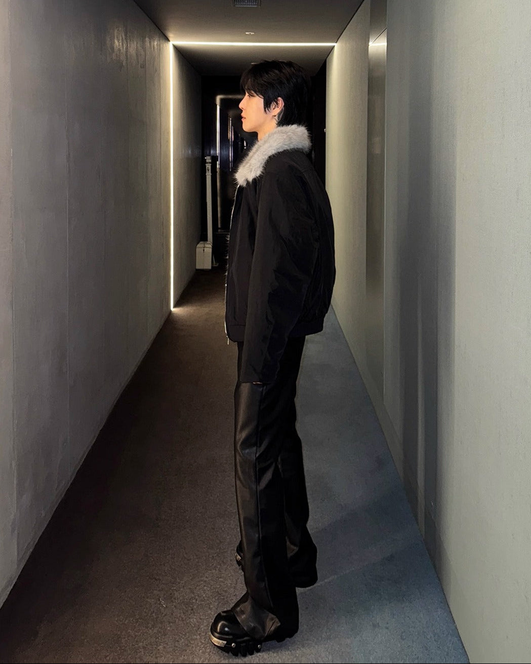 ホワイトファーダウンジャケット Ot30041