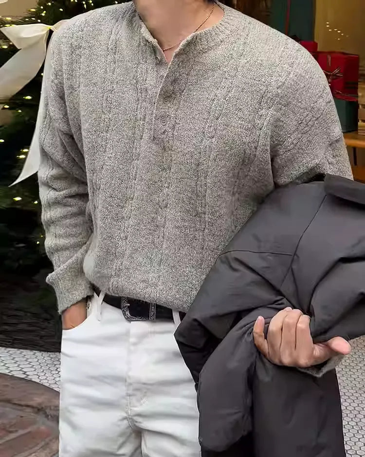 カジュアルヘンリーニットシャツ Ot20119