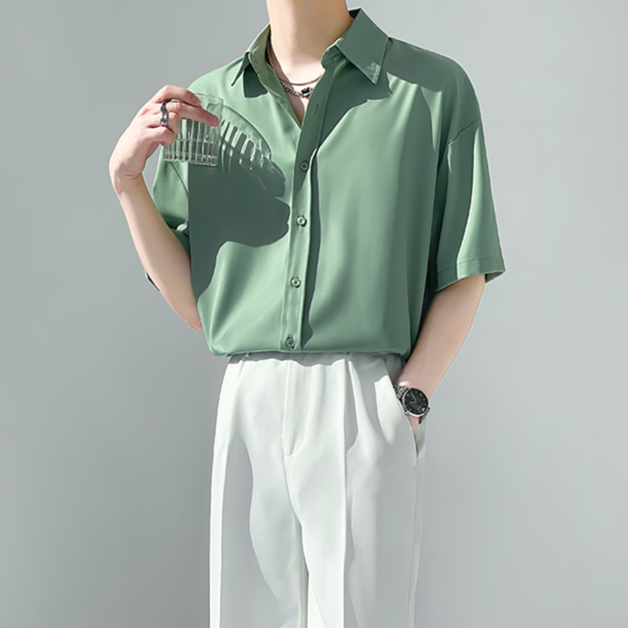 【再販売】シンプルシフォンサマーシャツ Ot20049