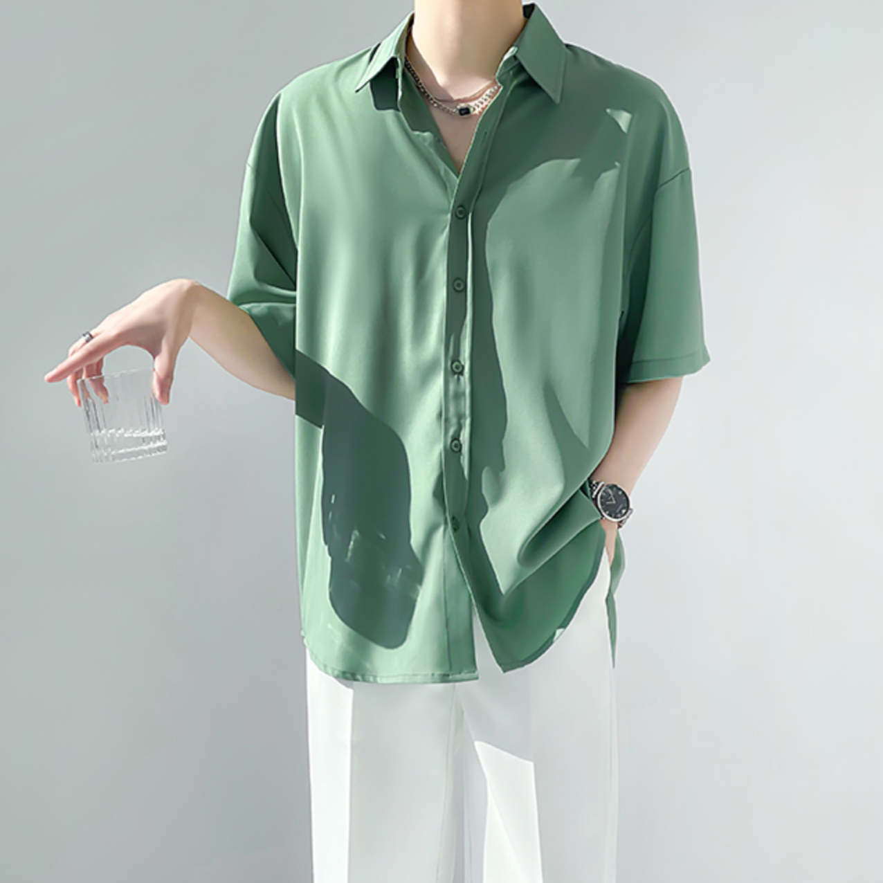 【再販売】シンプルシフォンサマーシャツ Ot20049