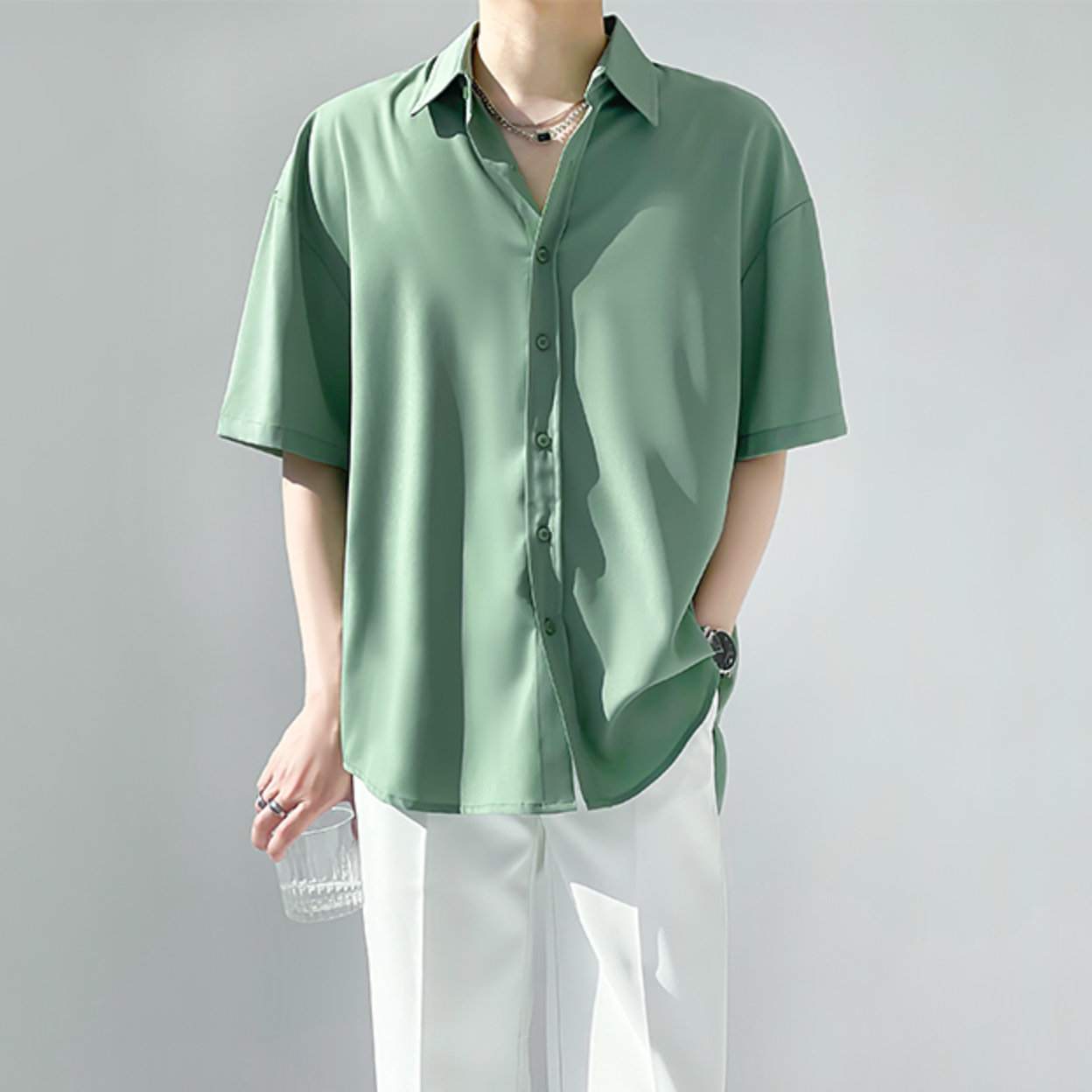 【再販売】シンプルシフォンサマーシャツ Ot20049