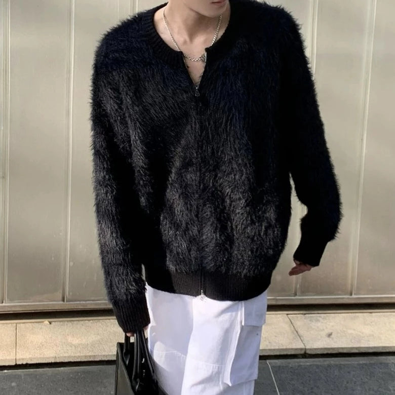 mooMohair Cardigan SUBTLEダブルジップ モヘアカーディガン