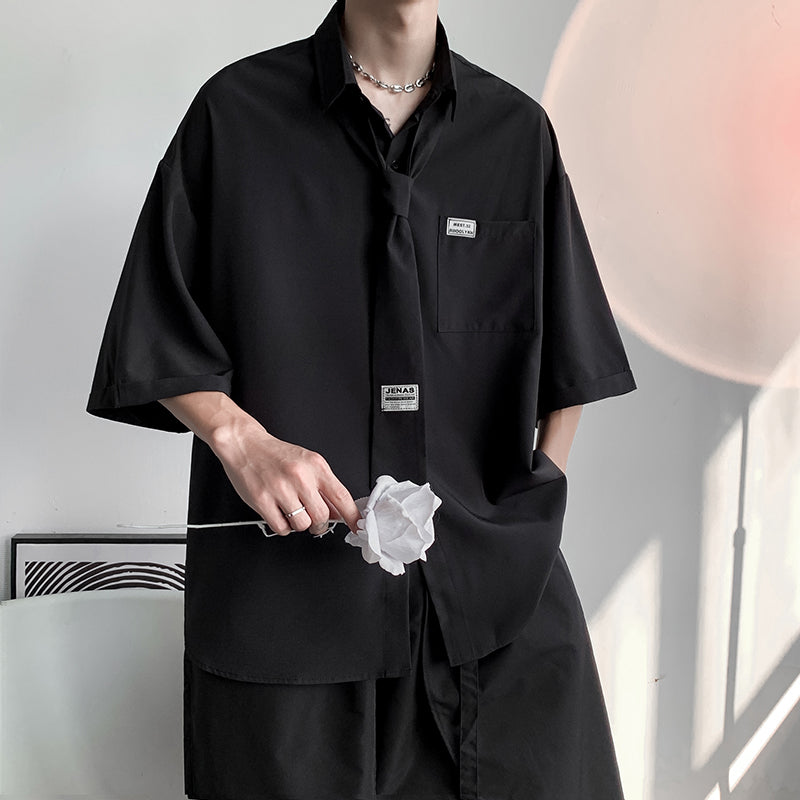 【3日間限定復活】ロゴデザインルーズネクタイシャツ Ot5199