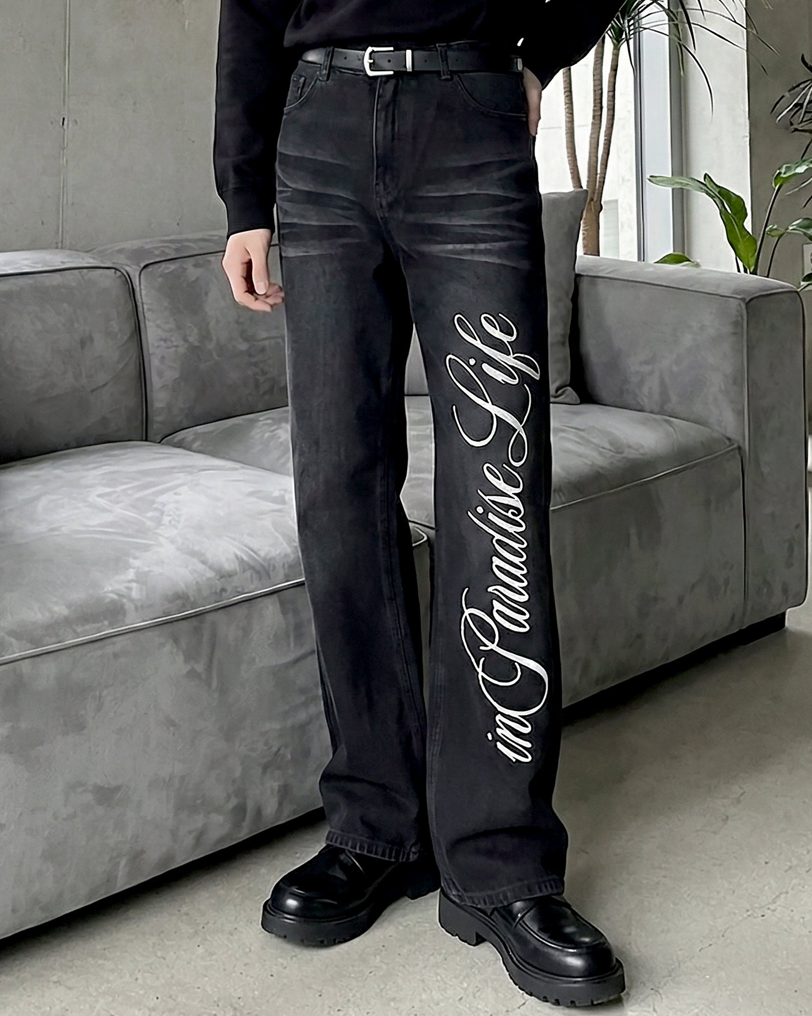 レタリングロゴフレアデニム Ot11736