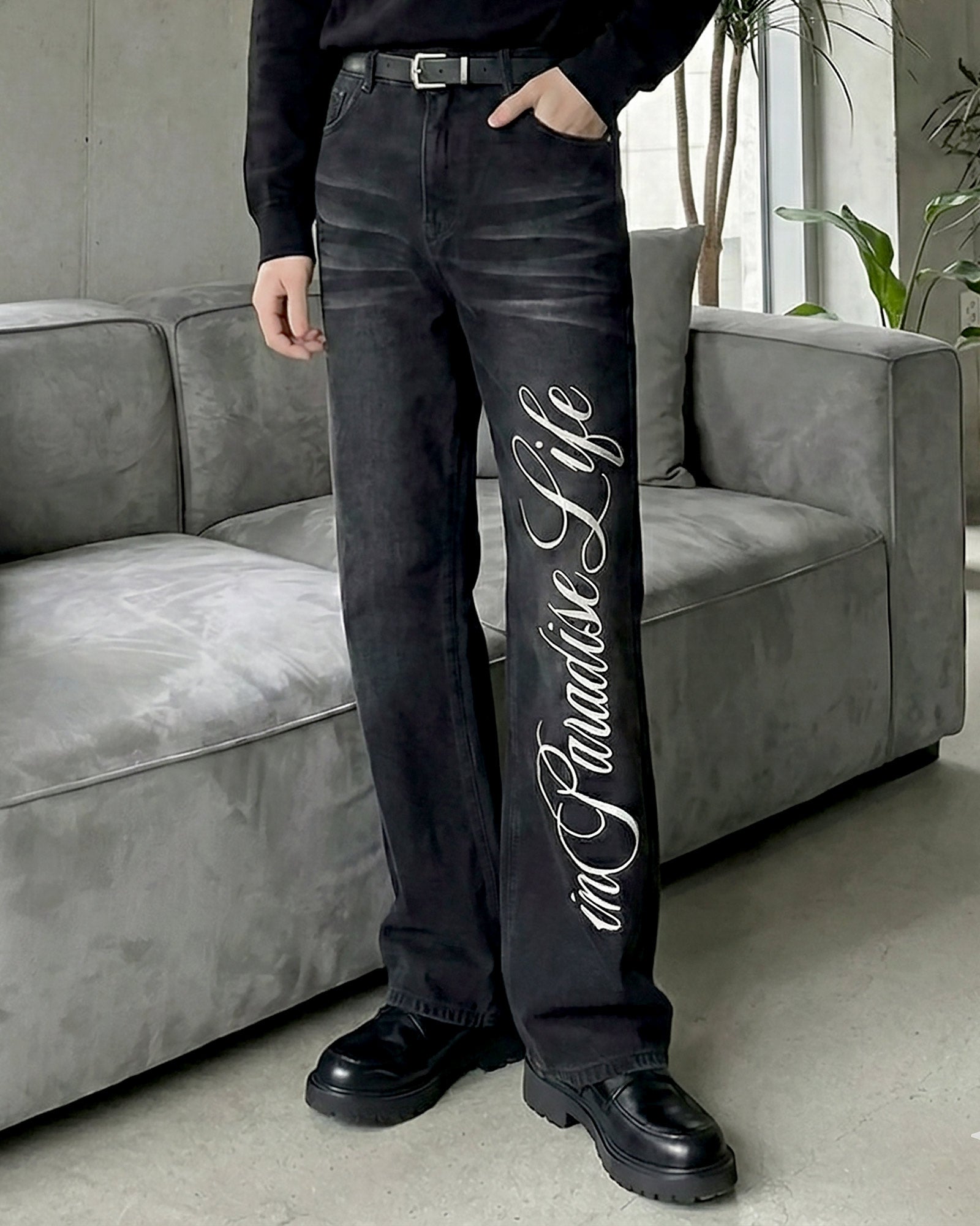 レタリングロゴフレアデニム Ot11736