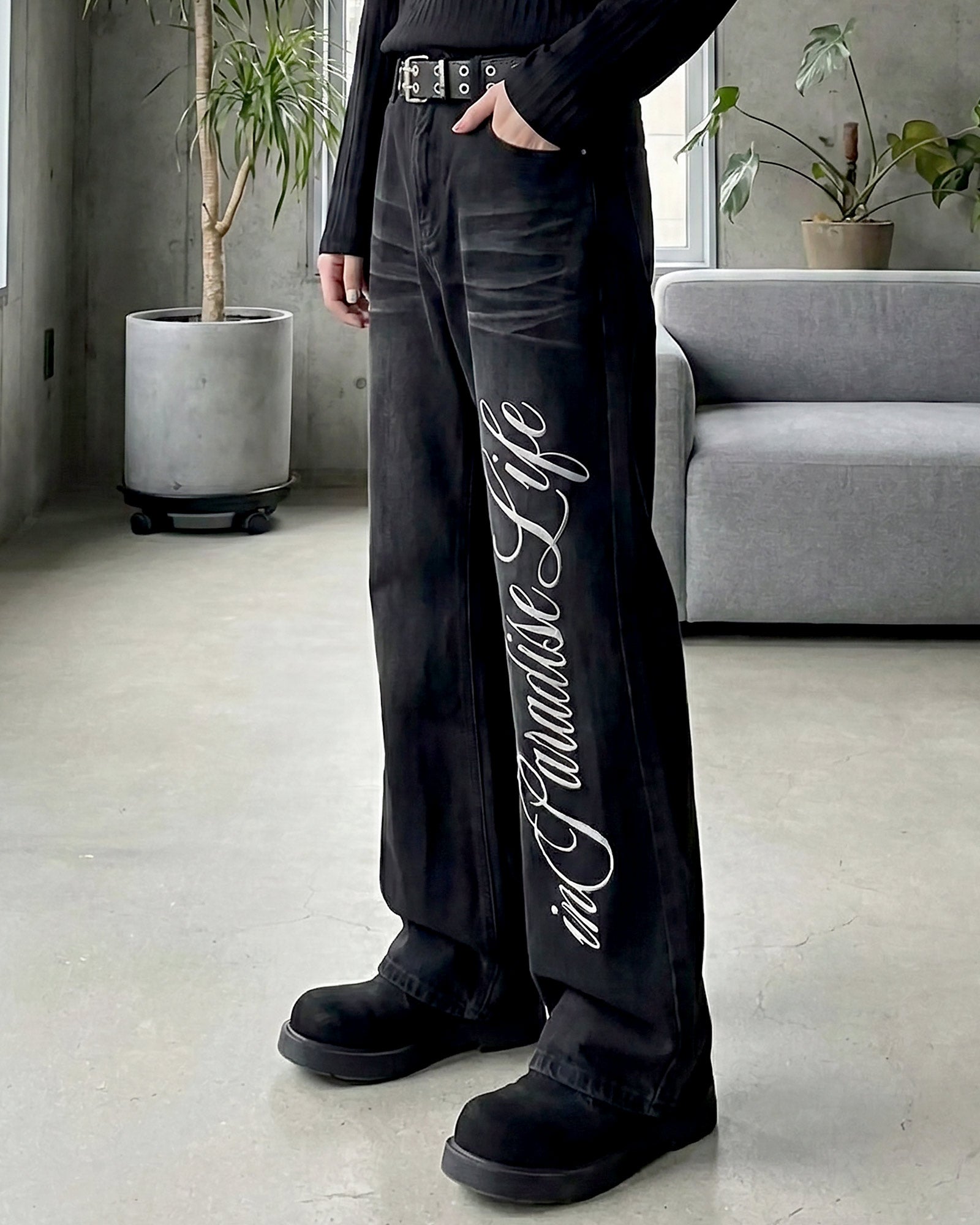 レタリングロゴフレアデニム Ot11736