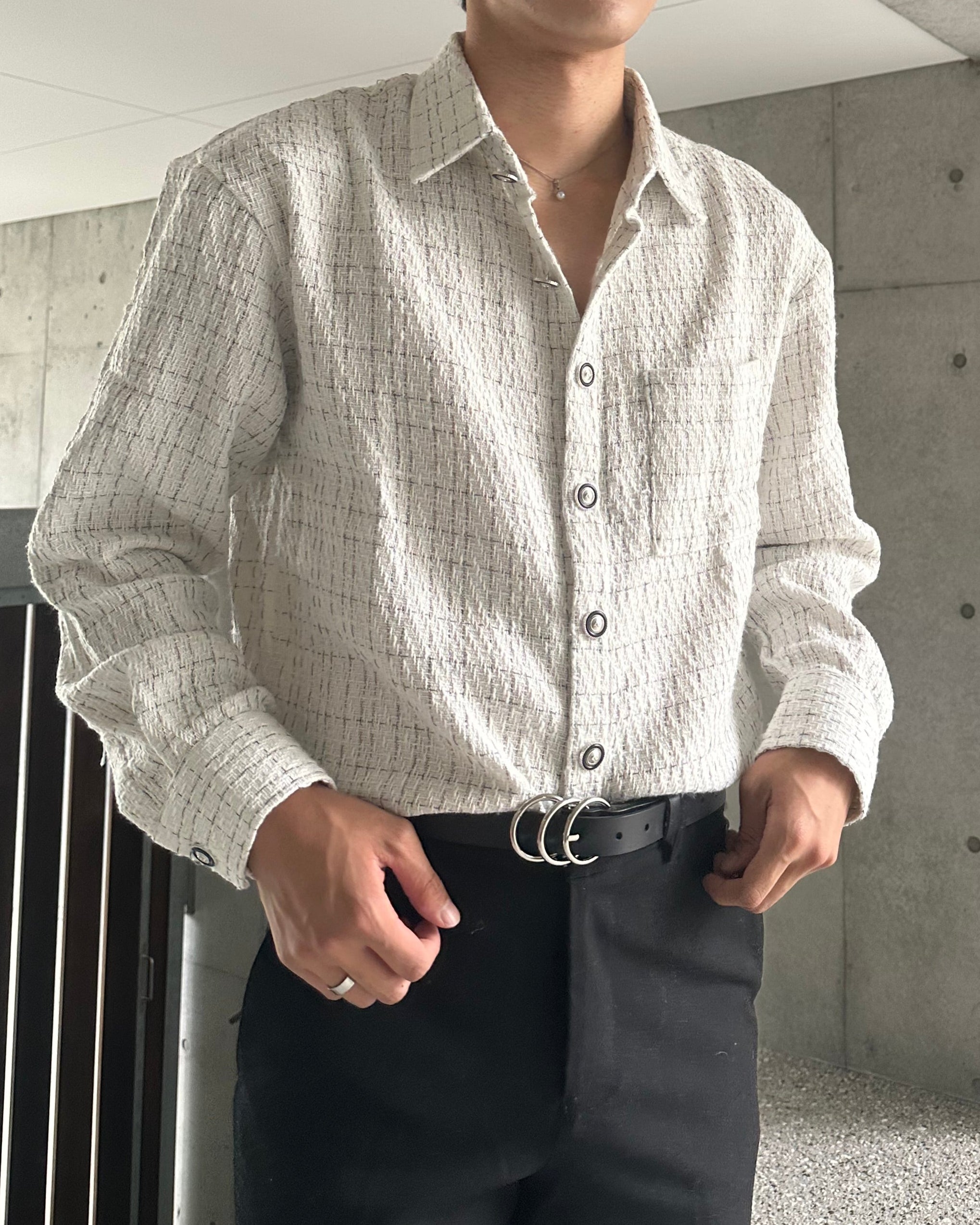 バイカラーシャギーカーディガン Ot4641