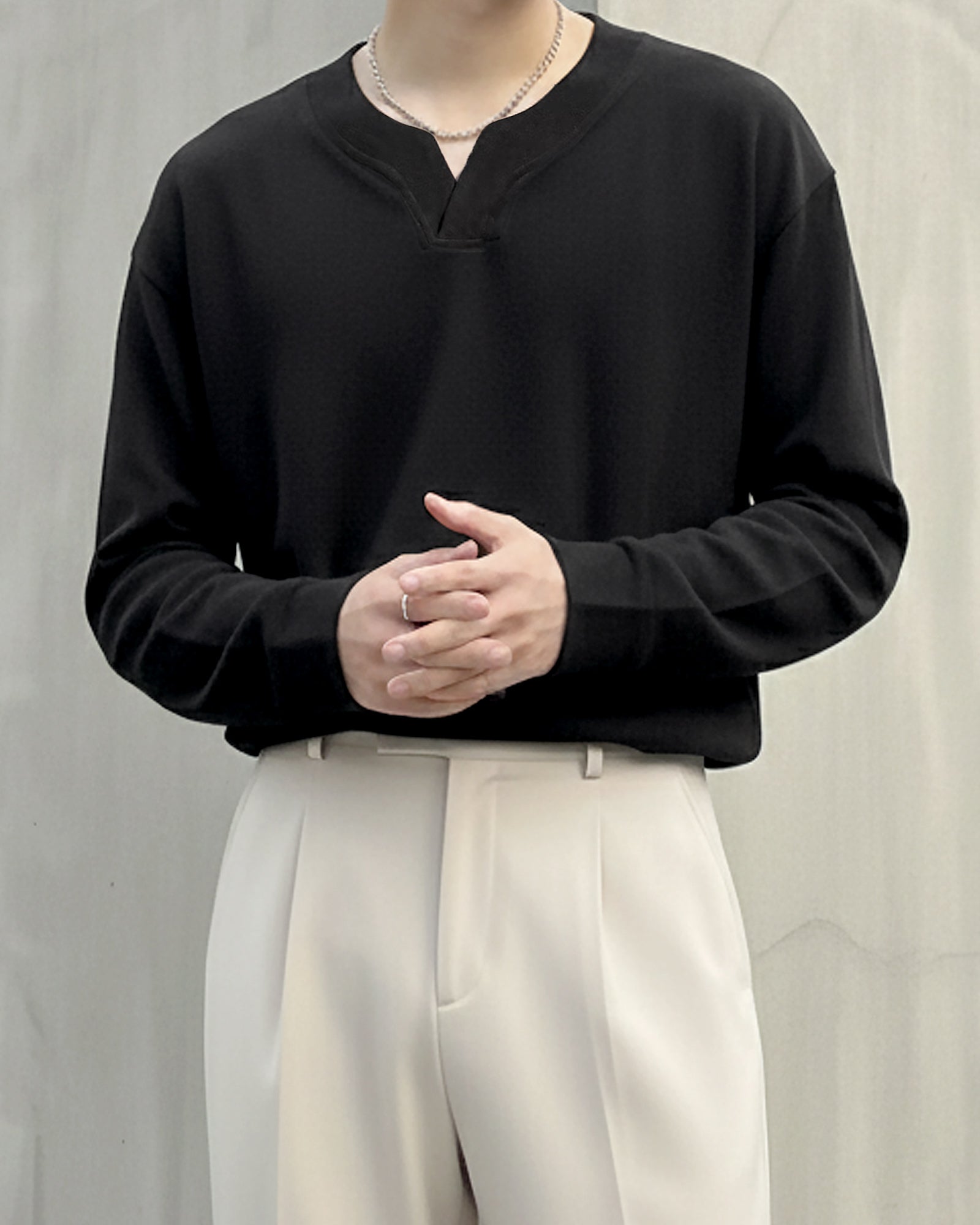 Vスリットネックトップス Ot20134