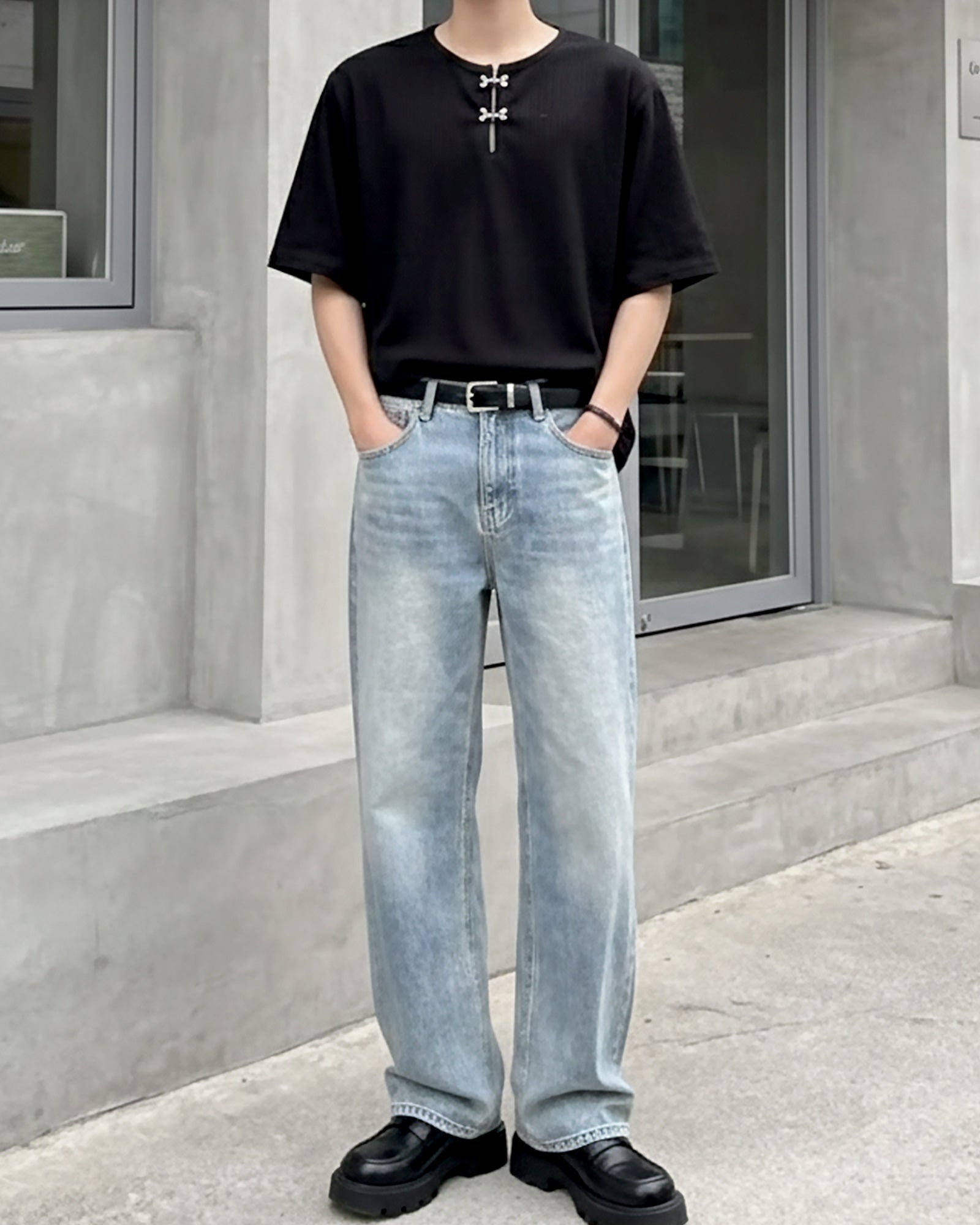 フロントホックスリットネックトップス Ot20135