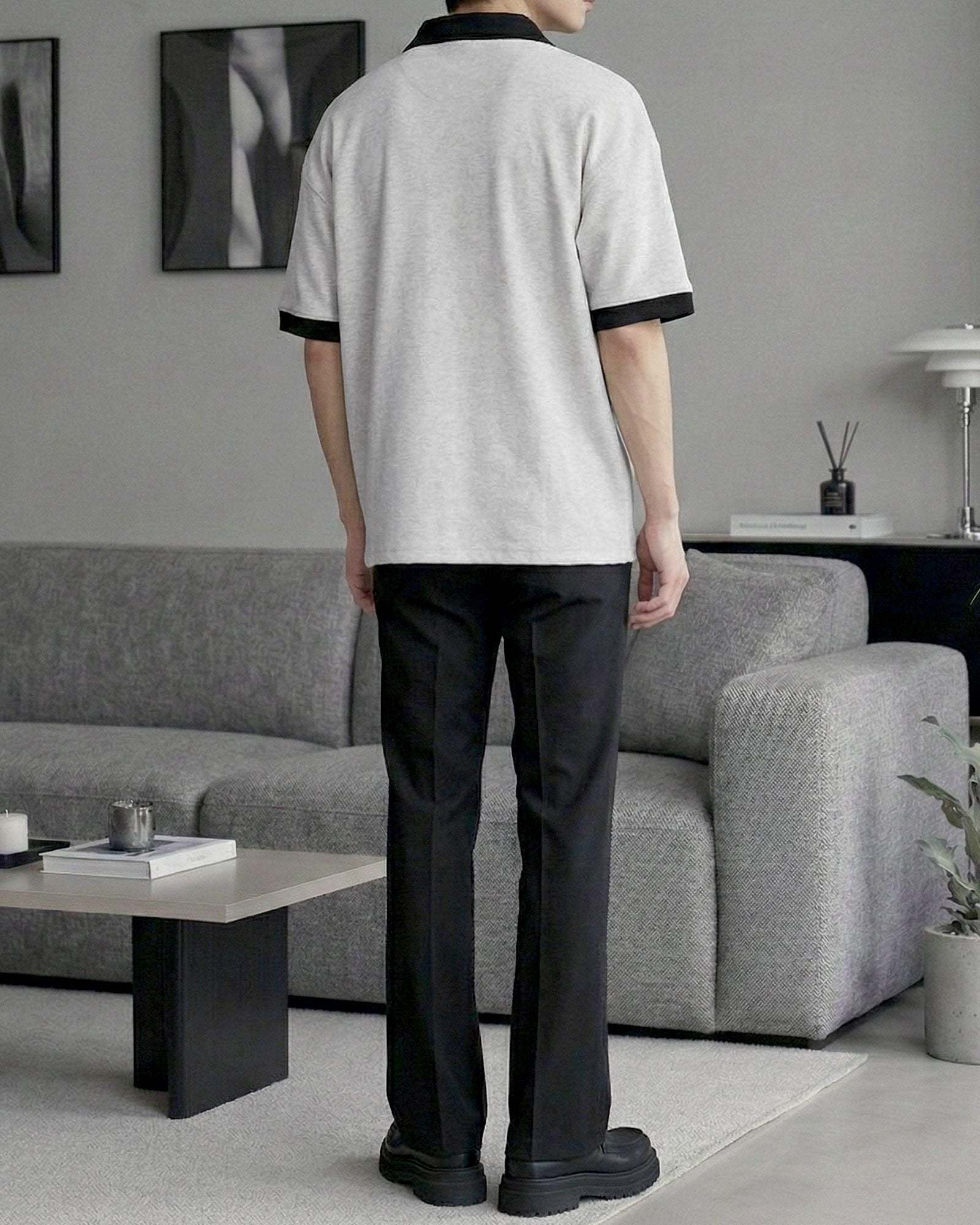 バイカラーハーフジップトップス Ot20147