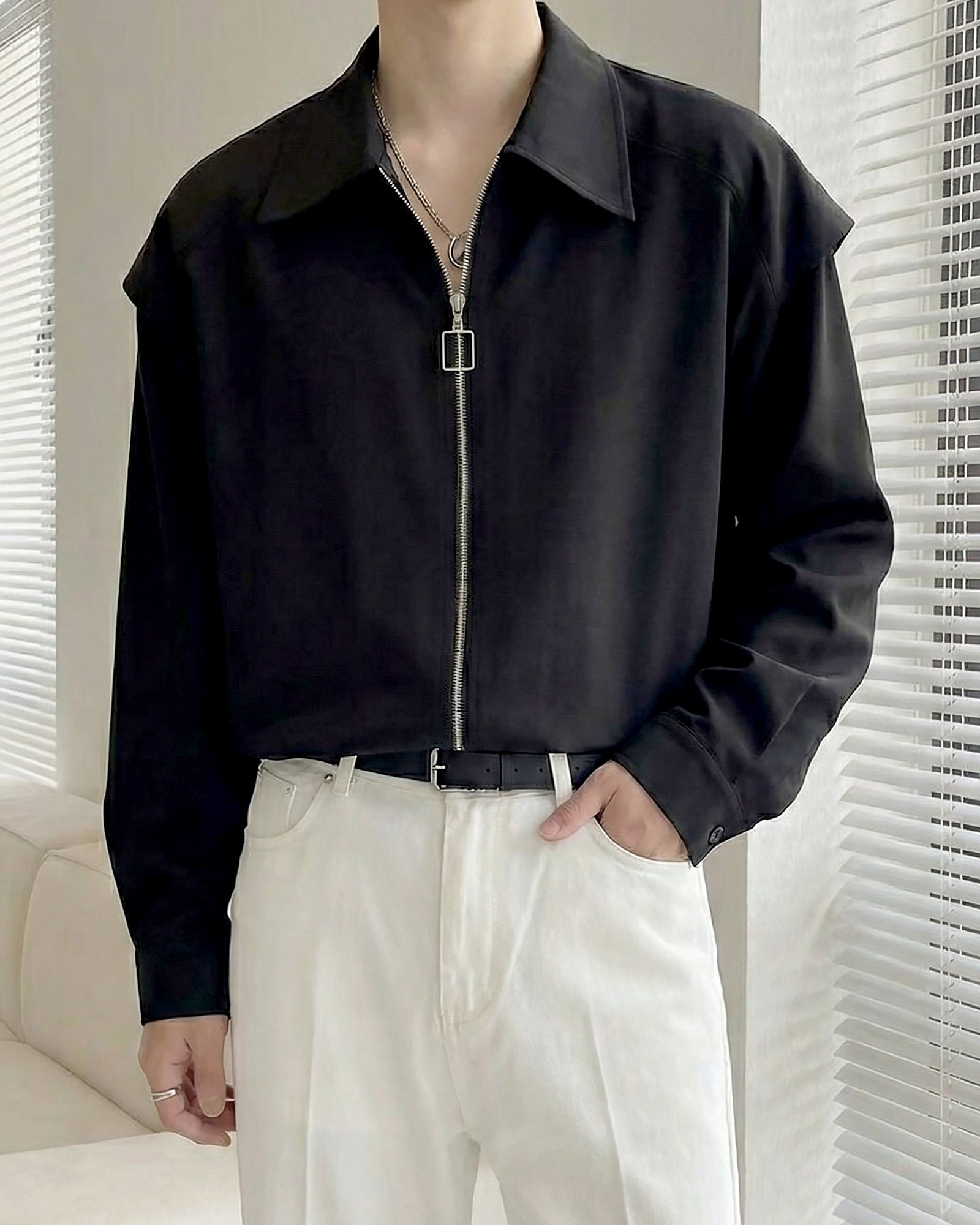 エッジラインモードジップシャツ Ot20150