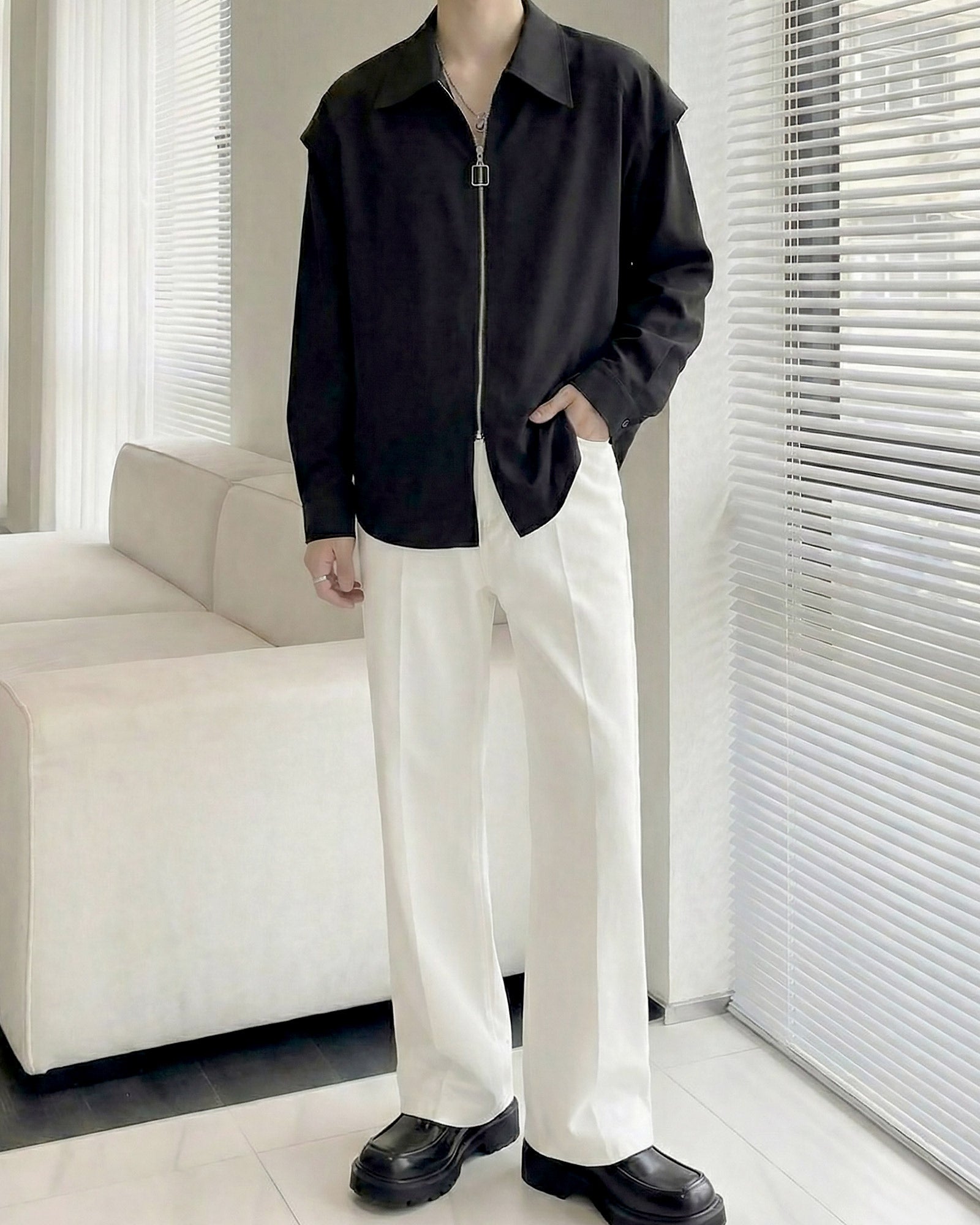 エッジラインモードジップシャツ Ot20150