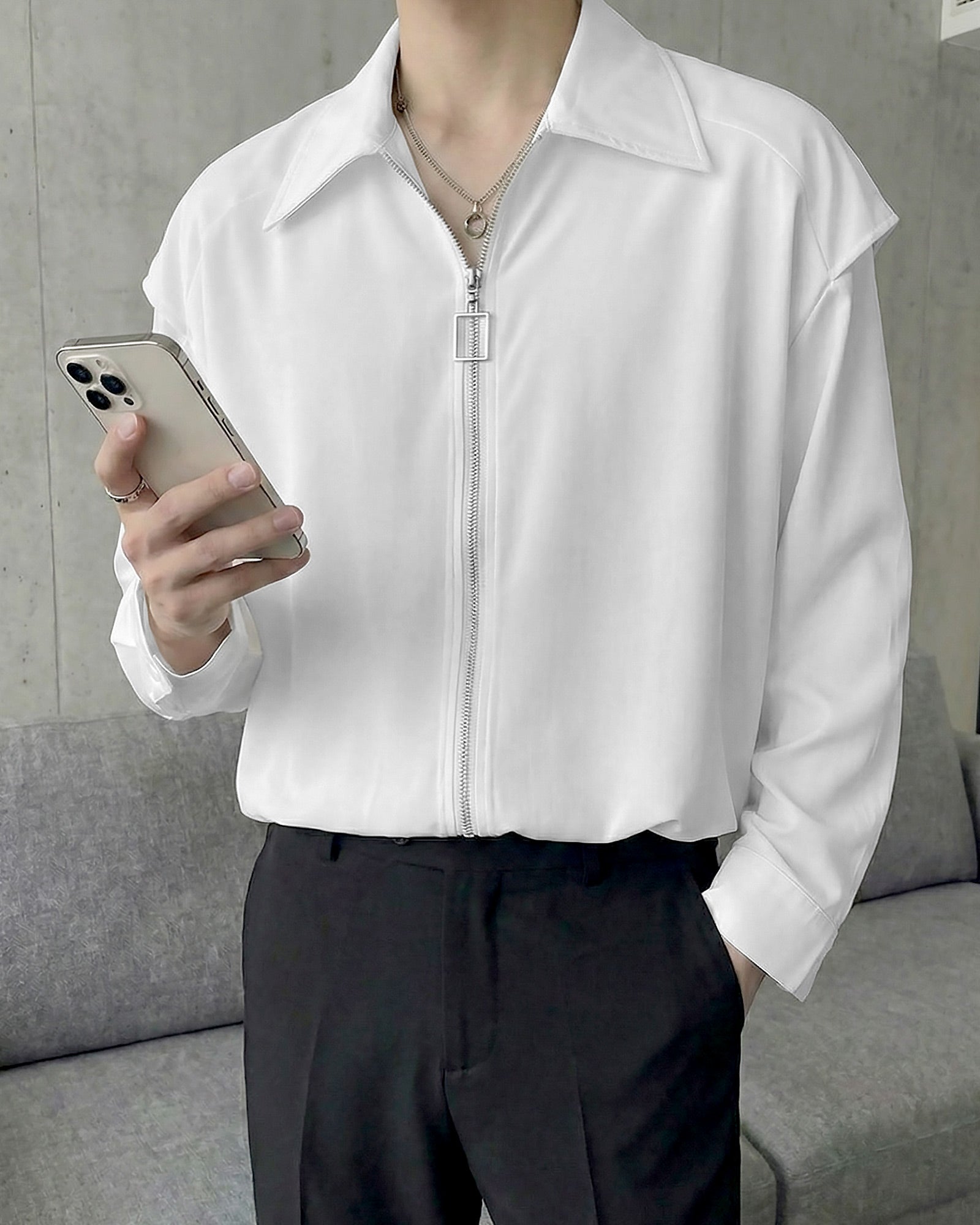 エッジラインモードジップシャツ Ot20150