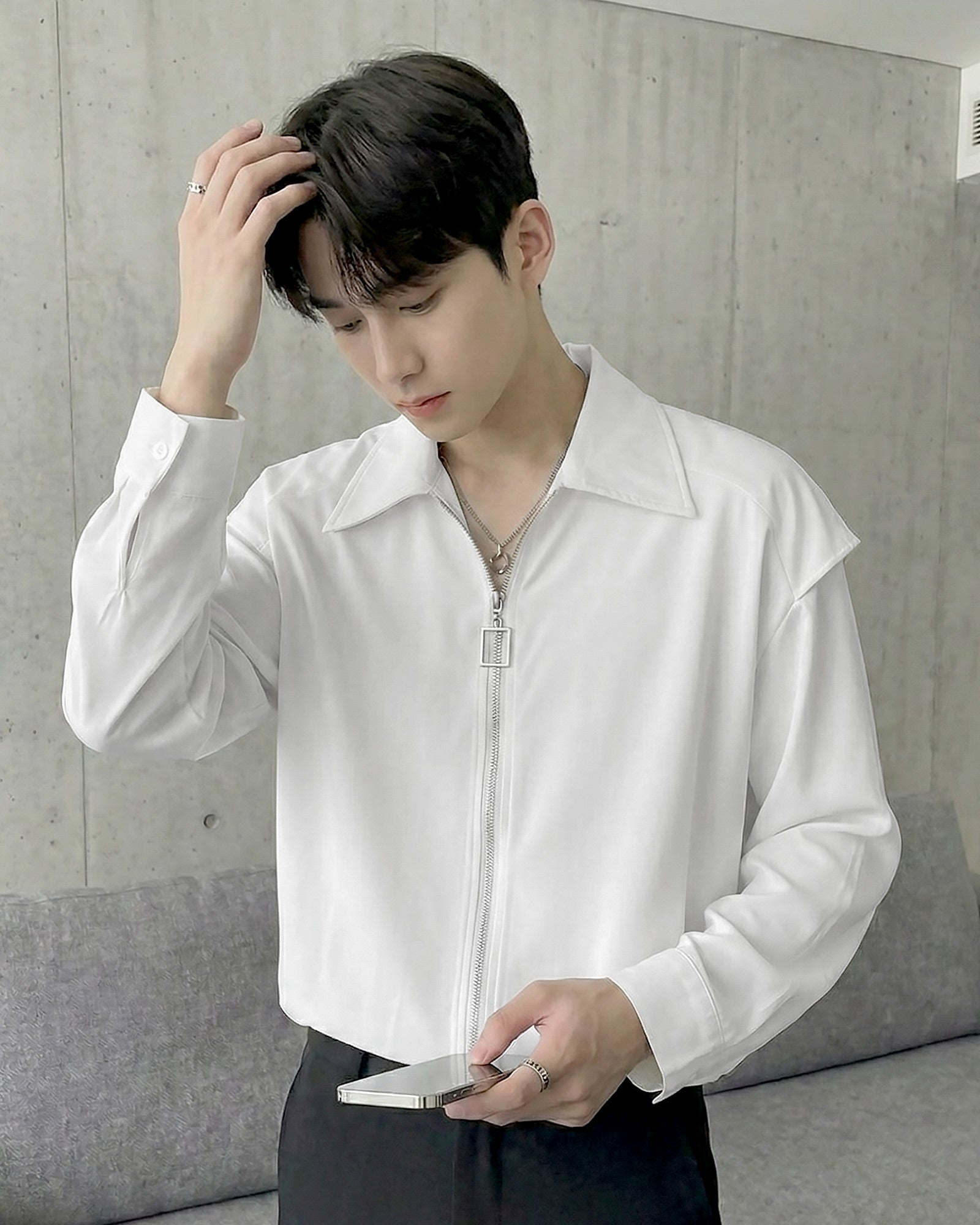 エッジラインモードジップシャツ Ot20150