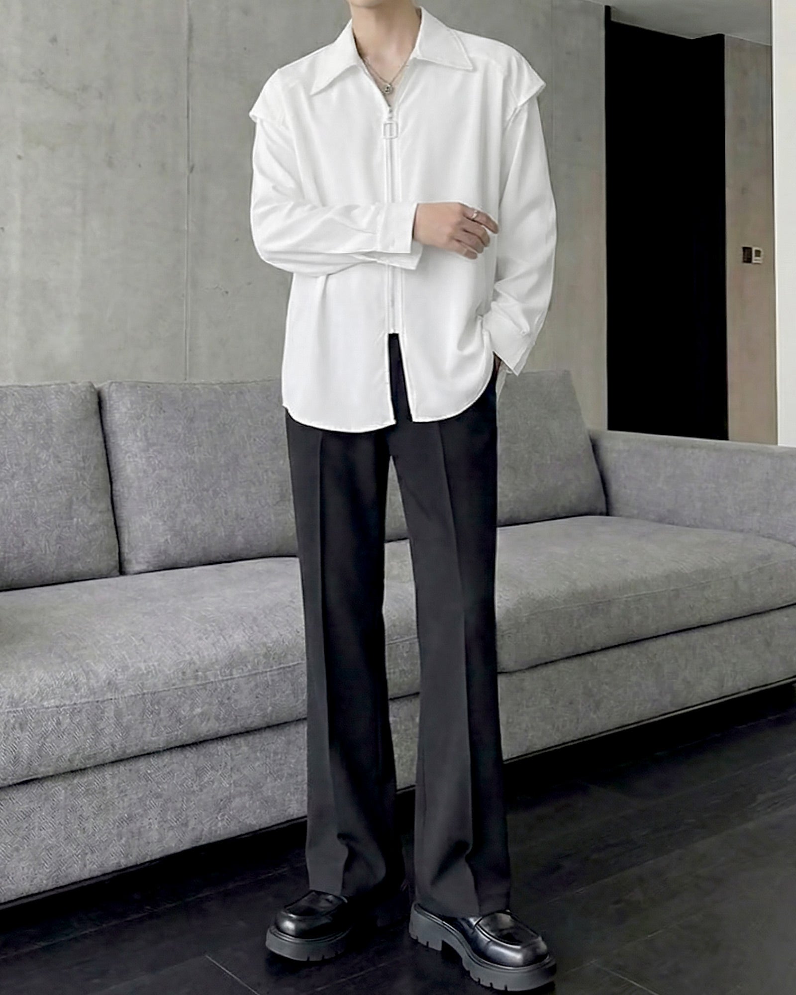 エッジラインモードジップシャツ Ot20150