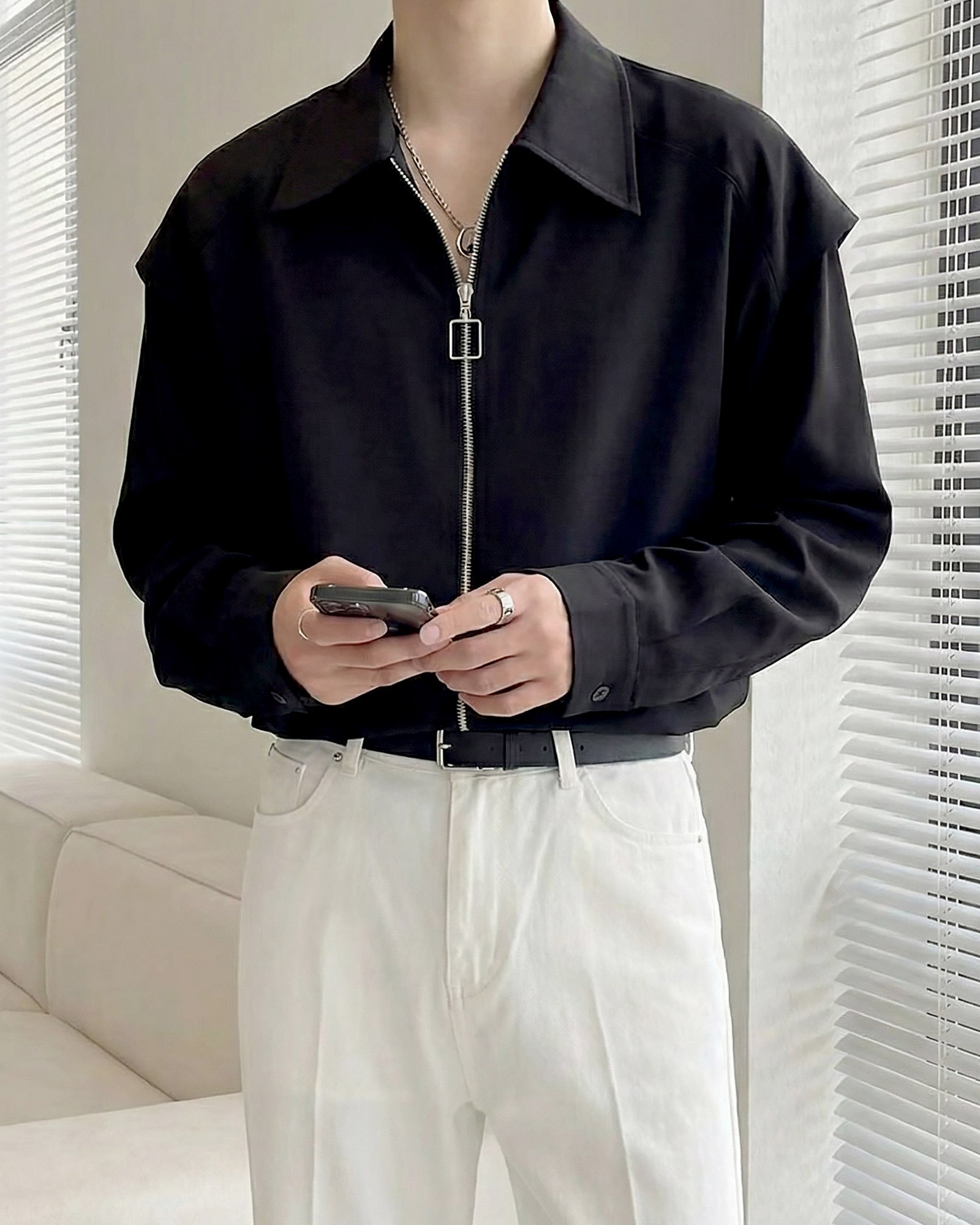 エッジラインモードジップシャツ Ot20150