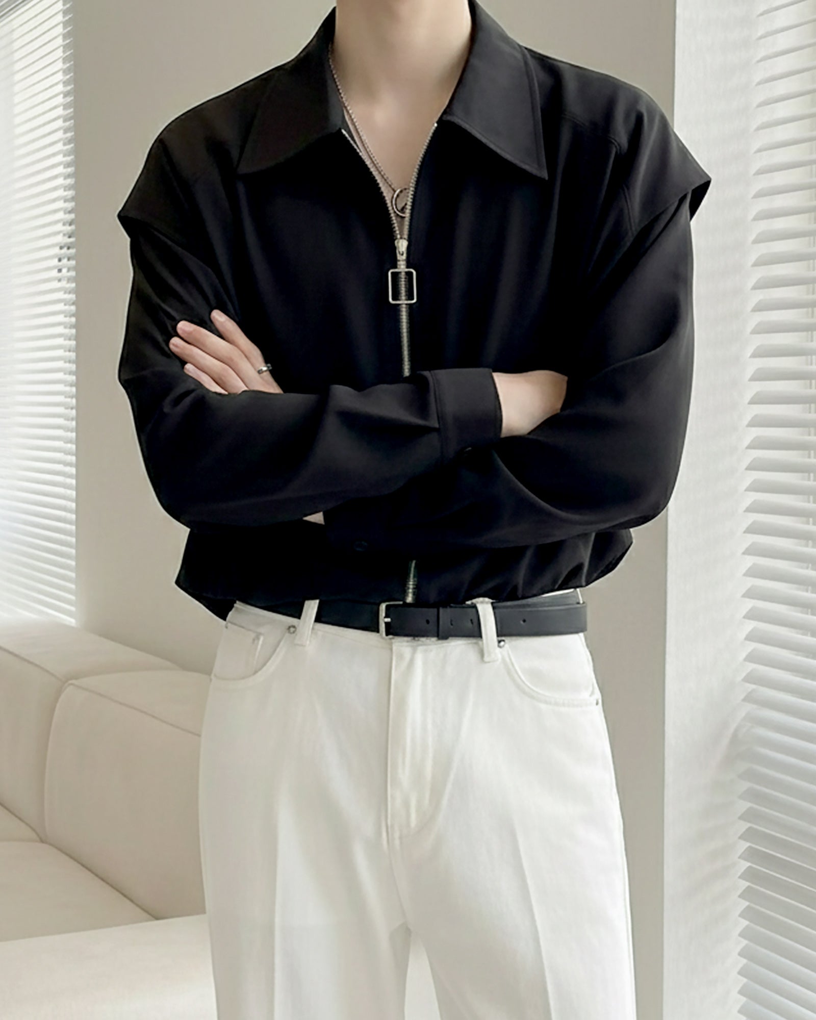 エッジラインモードジップシャツ Ot20150