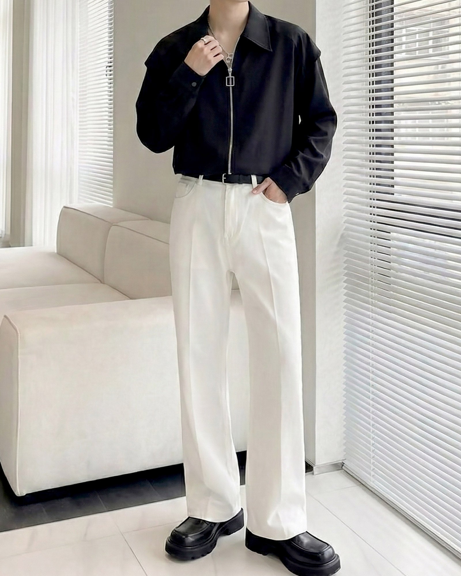 エッジラインモードジップシャツ Ot20150